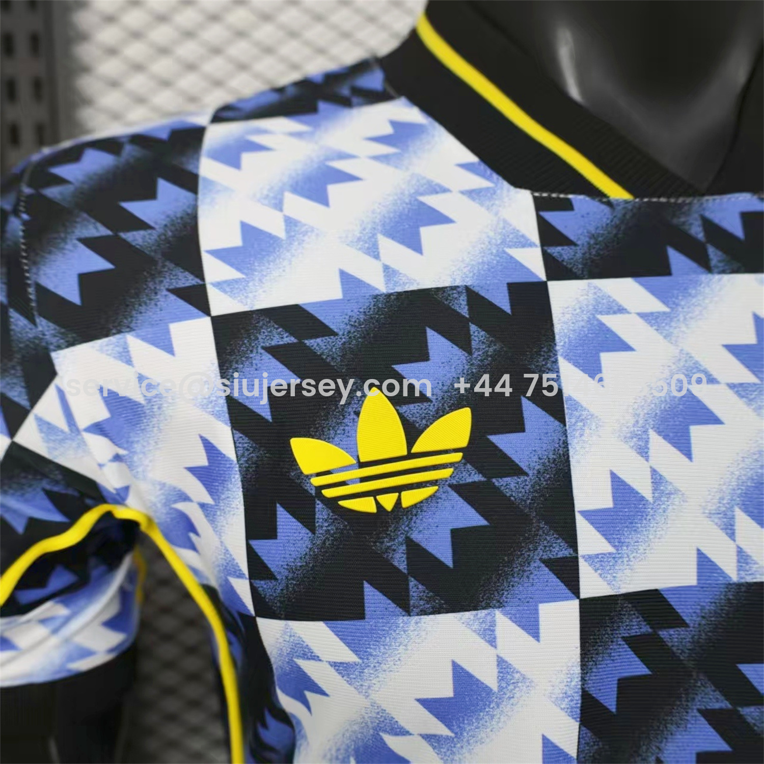 SIUjerseys-Manchester United 25-26 Blue And Black Checkerboard Special Jersey - Player Version