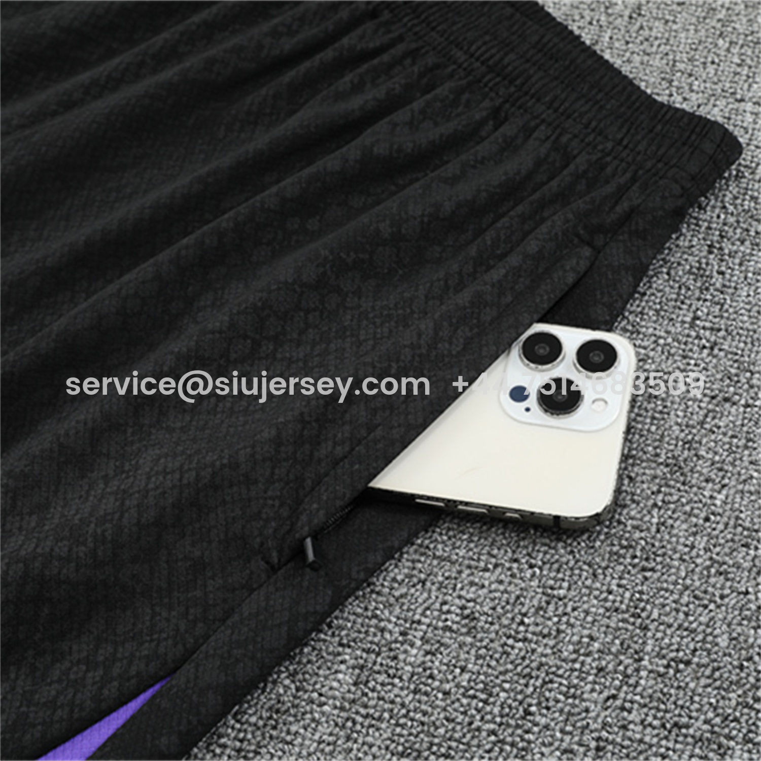 SIUjerseys-Barcelona 25-26 X KB Kids Short-Sleeve Training Set - Black Blue Top & Black Shorts