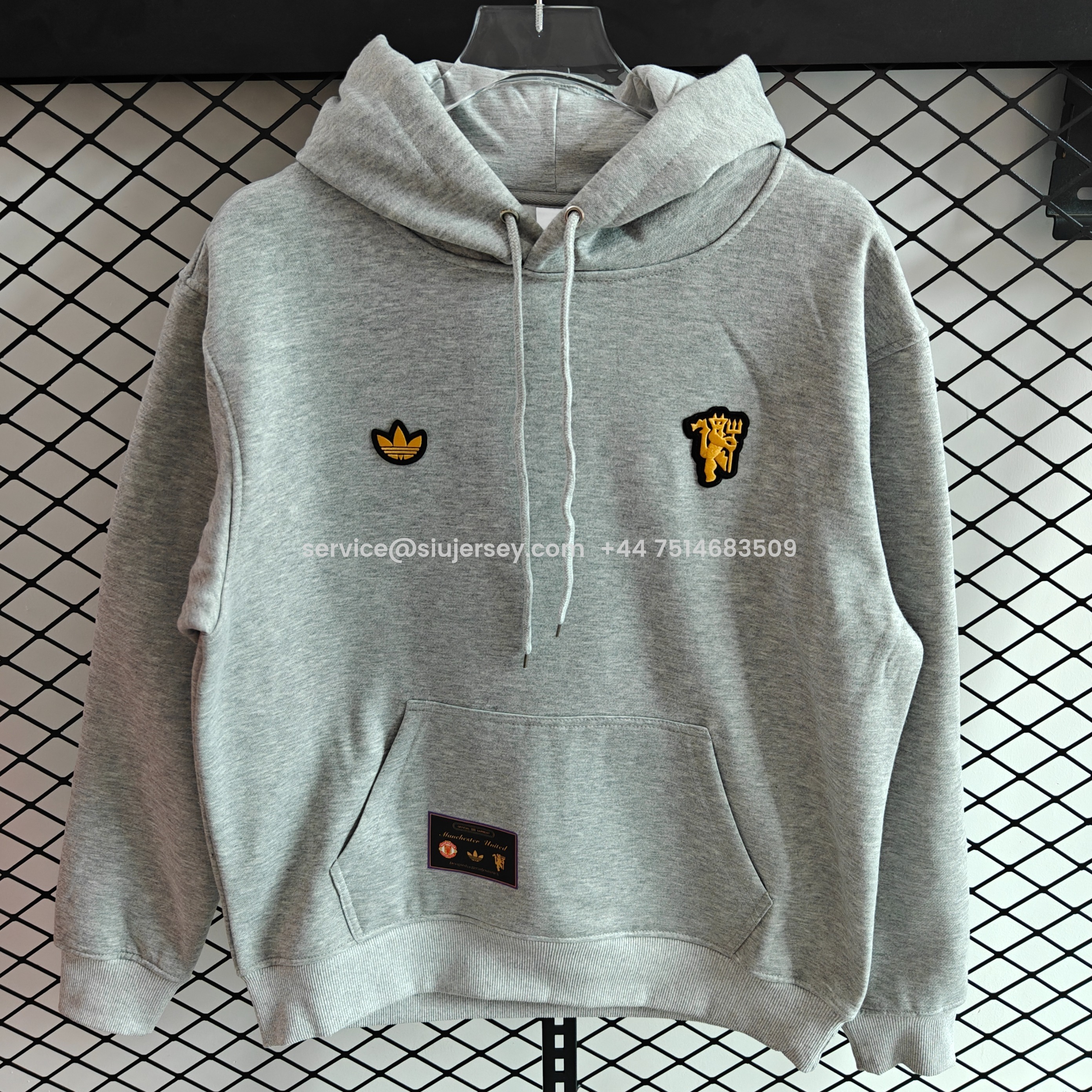 SIUjerseys-Manchester United 25-26 Originals Terrace Icon Unisex Pullover Hoodie with Yellow Logo