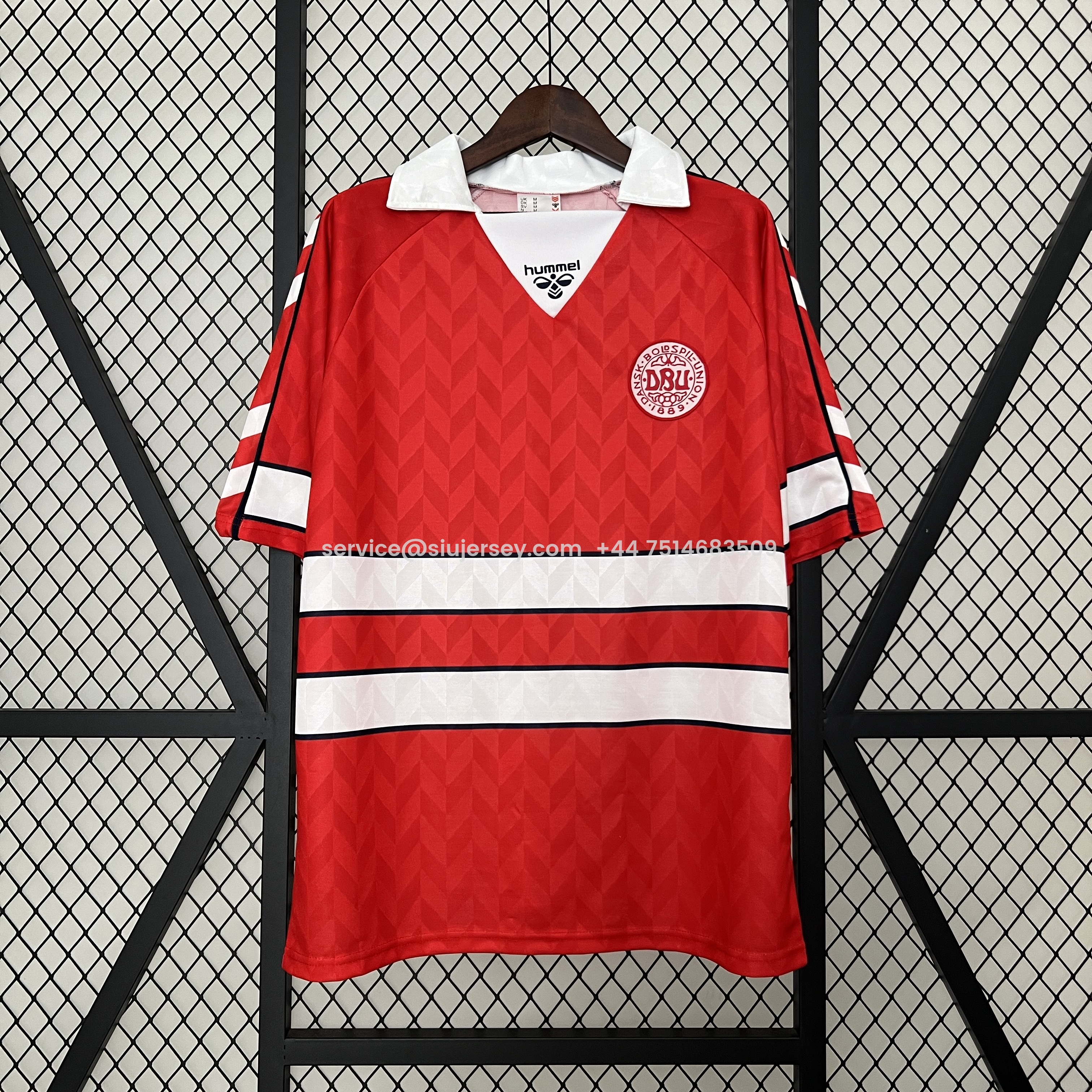 SIUjerseys-Retro Denmark 1988 Home Stadium Jersey - Fans Version