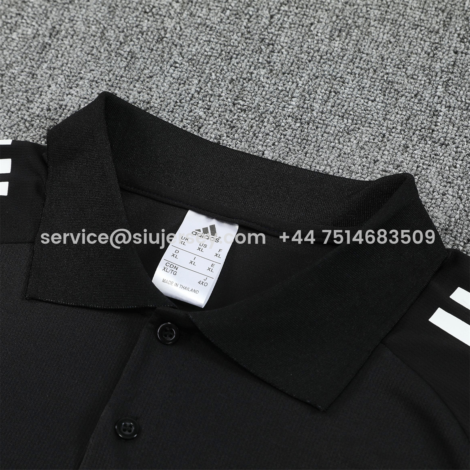 SIUjerseys-Argentina 2026 POLO Short-Sleeve Training Set - Black Top & Black Shorts