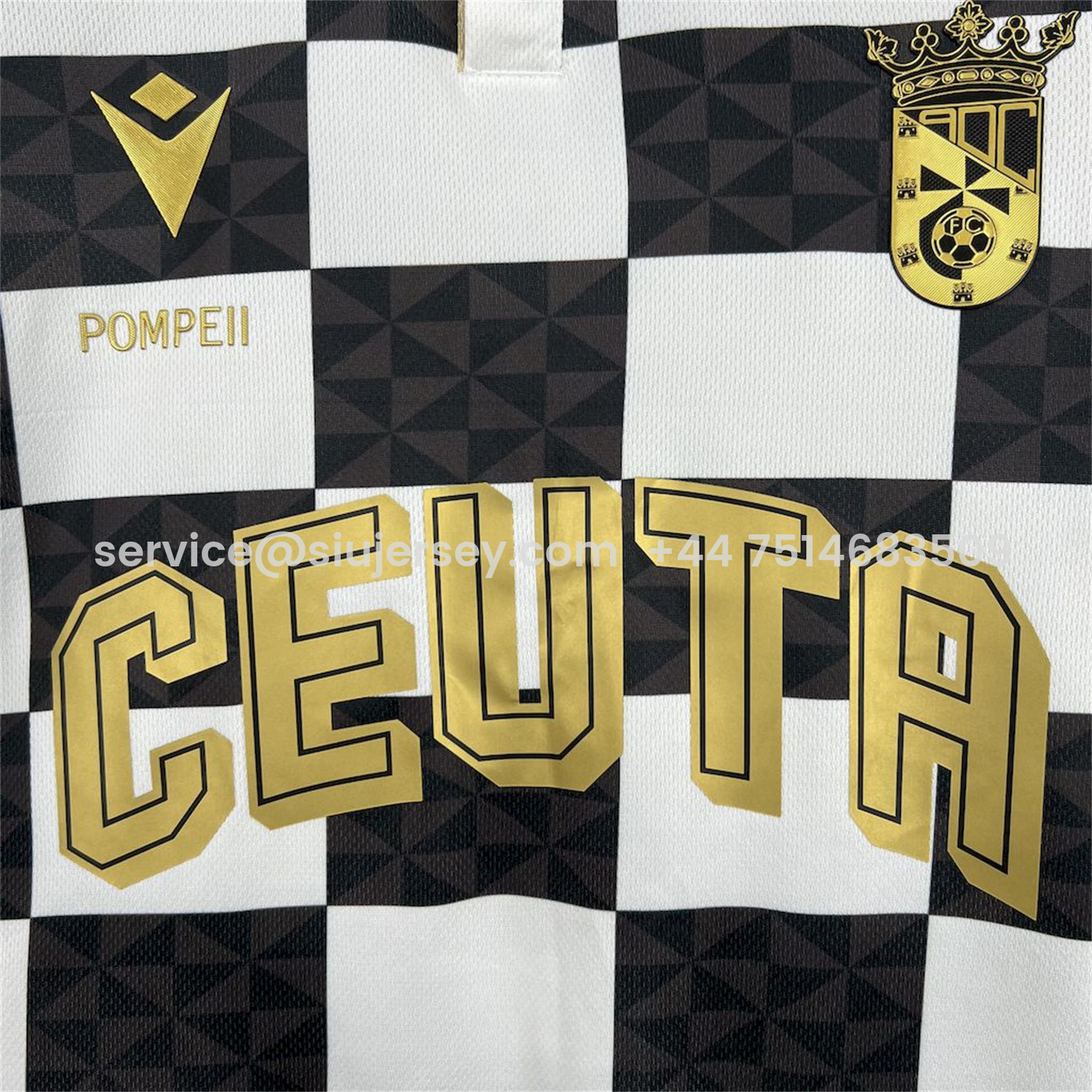 SIUjerseys-AD Ceuta 24-25 Copa del Rey Black White Jersey - Fans Version