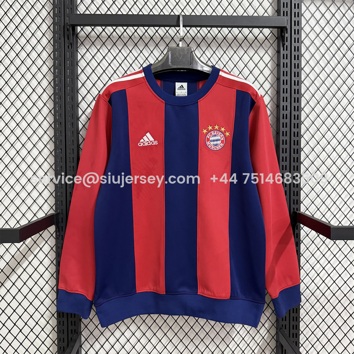 SIUjerseys-Bayern Munich 25-26 Red And Blue Unisex Pullover Hoodie