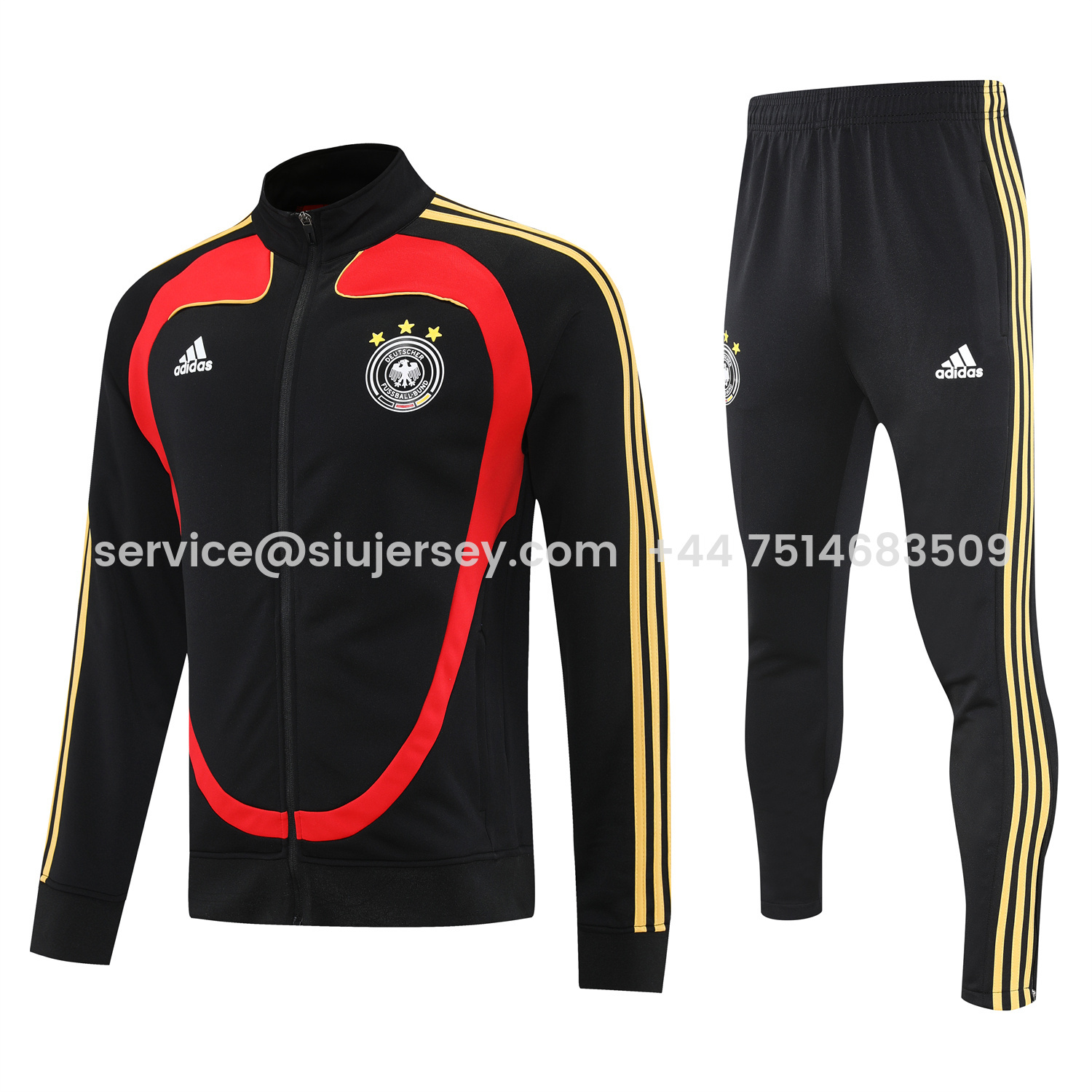 SIUjerseys-Germany 25-26 Jacket Training Tracksuit - Black Jackets & Black Pants