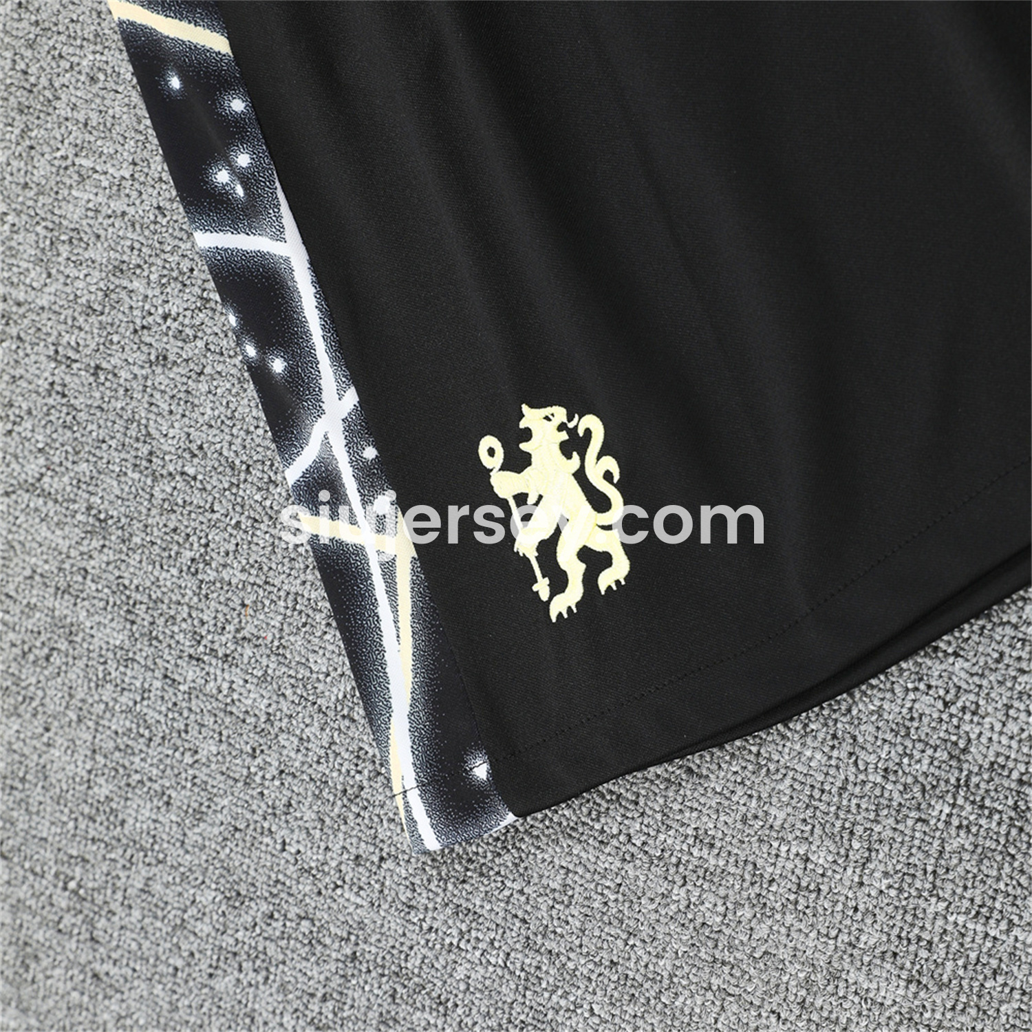 SIUjerseys-C.H.E.L.S.E.A 25-26 Short-Sleeve Training Set - Yellow Fluorescent Rays Black Top & Black Shorts