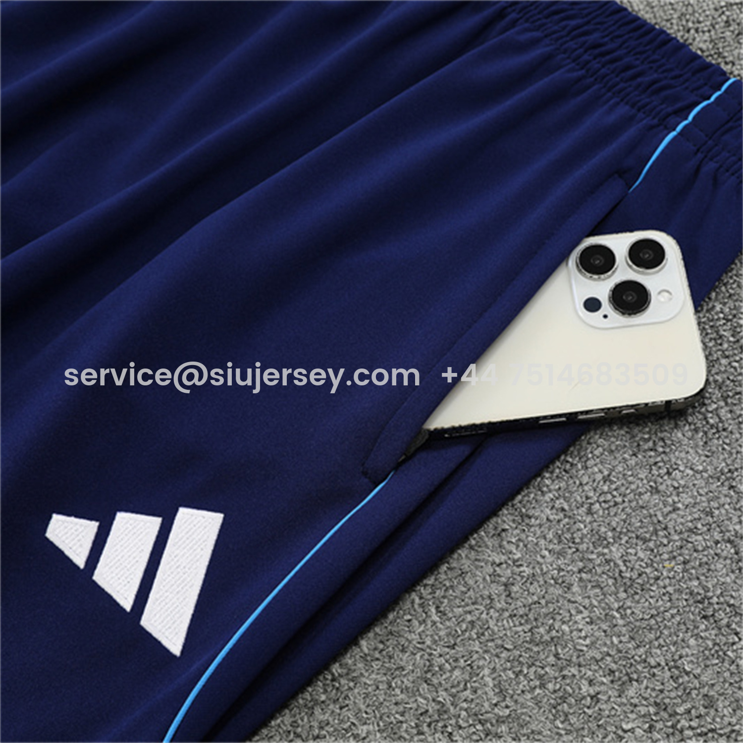 SIUjerseys-Real Madrid 25-26 Kids Long Sleeve Training Set - Deep Blue Top & Pants