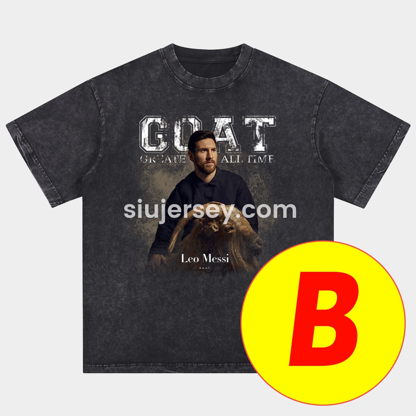 SIUjerseys-Messi GOAT Argentina Barcelona INT M.A.M Oversized Washed T-Shirt