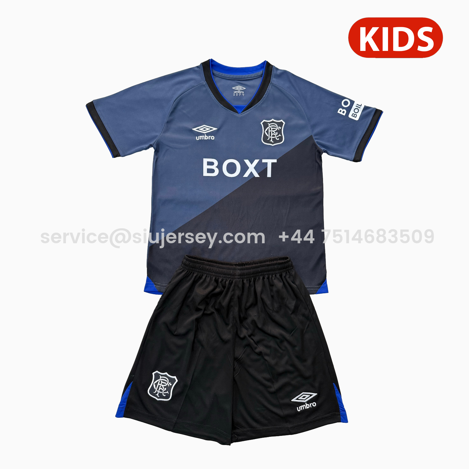 SIUjerseys-Glasgow Rangers 25-26 Third Kids Kit