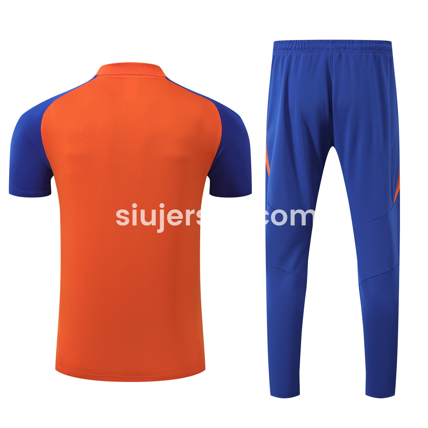 SIUjerseys-Juventus 25-26 POLO Short-Sleeve Training Set - Orange Top and Blue Pants