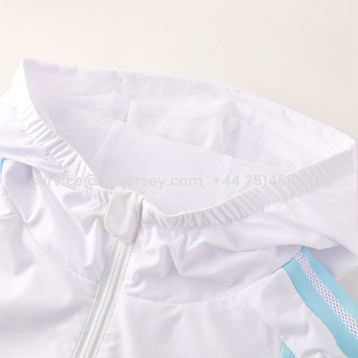 SIUjerseys-Argentina 2026 Hooded Windbreaker Training Set - White Top & Dark Blue Pants