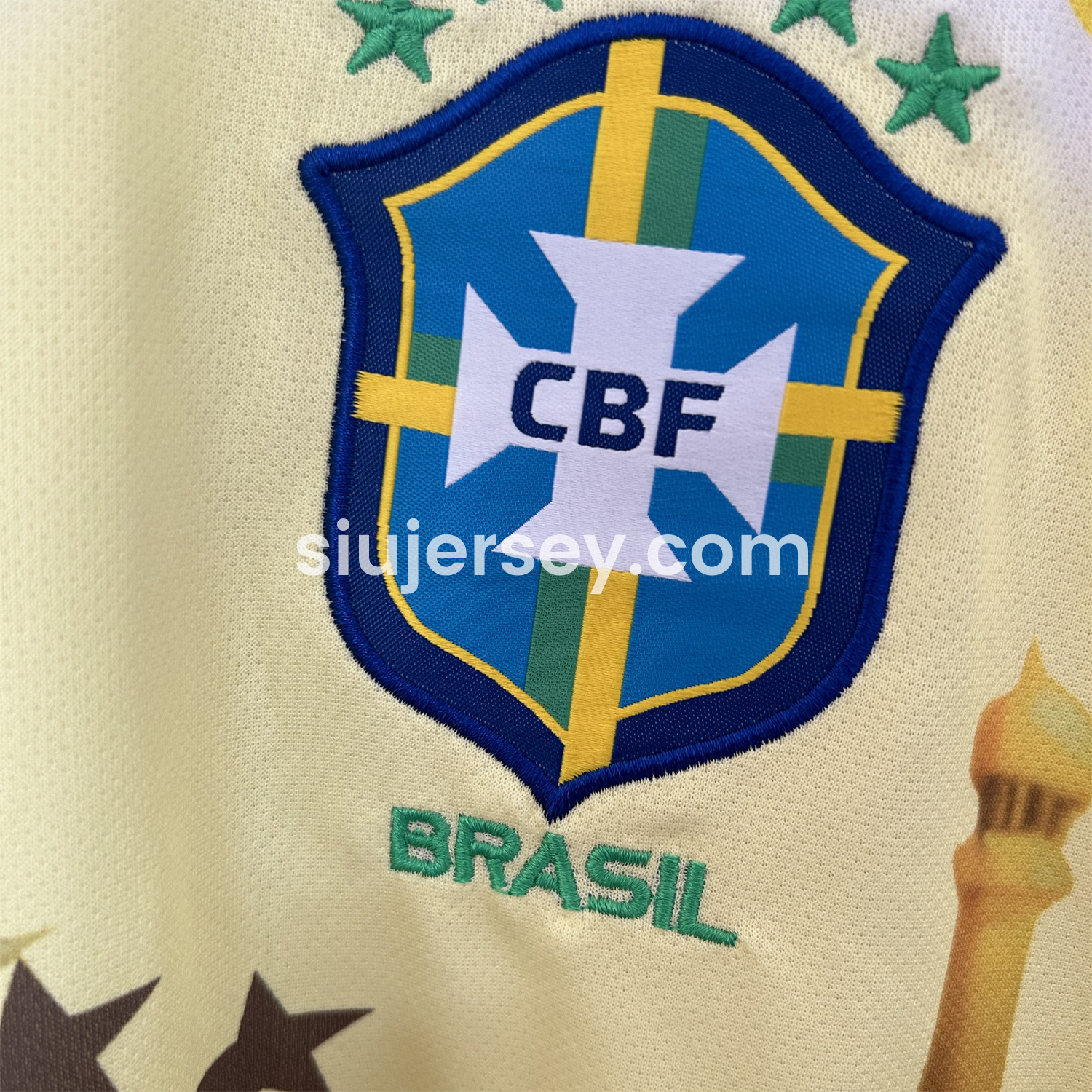 SIUjerseys-Brazil 2025-26 Church Silhouette Yellow Jersey - Fans Version