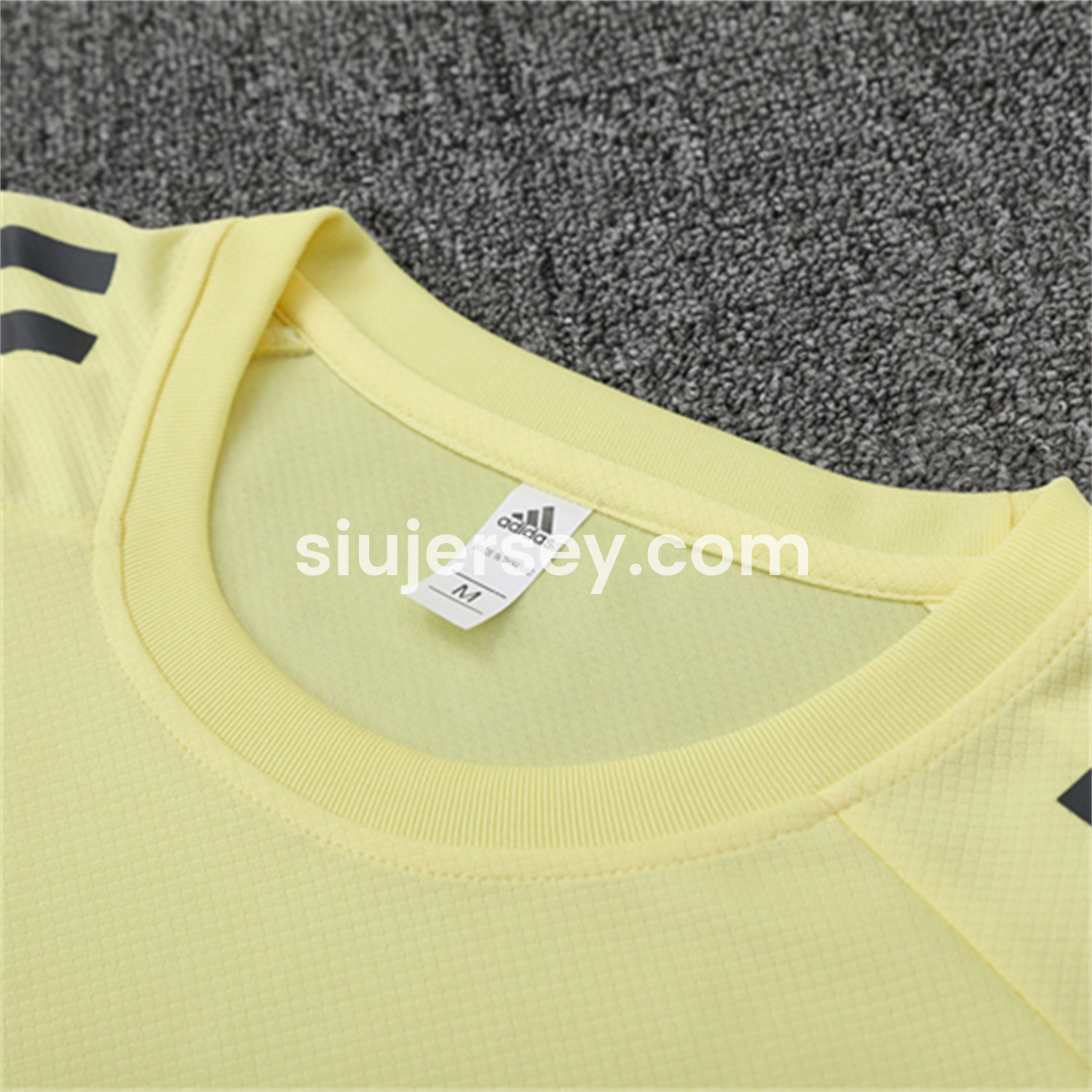 SIUjerseys-Real Madrid 25-26 Short-Sleeve Training Set - Yellow Top and Grey Shorts