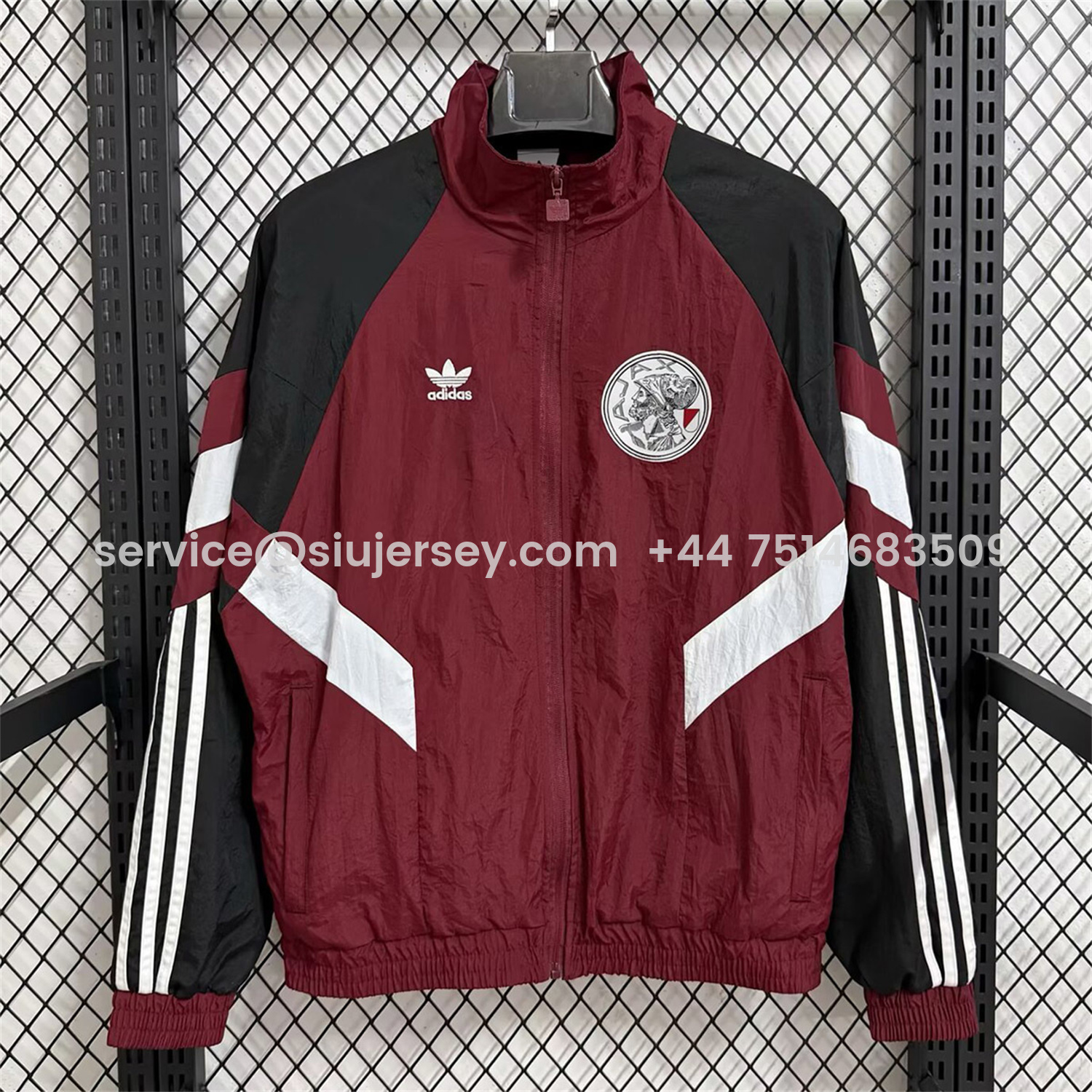 SIUjerseys-Ajax 25-26 Training Windbreaker Jacket - Wine Red