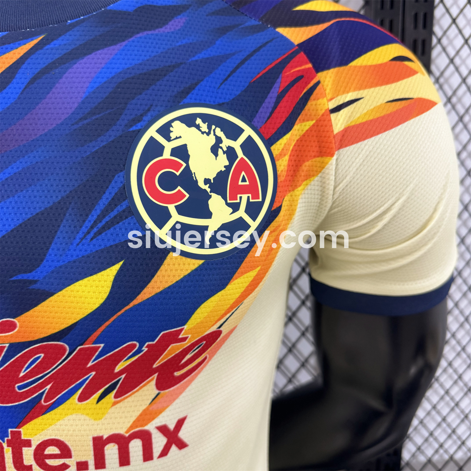SIUjerseys-Club América 25-26 Blue Neck Light Yellow Special Jersey - Player Version