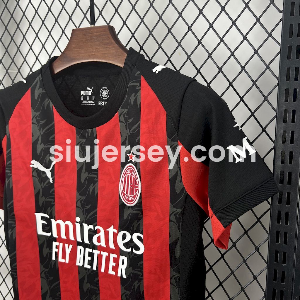 SIUjerseys-AC Milan 25-26 Home Kids Kit