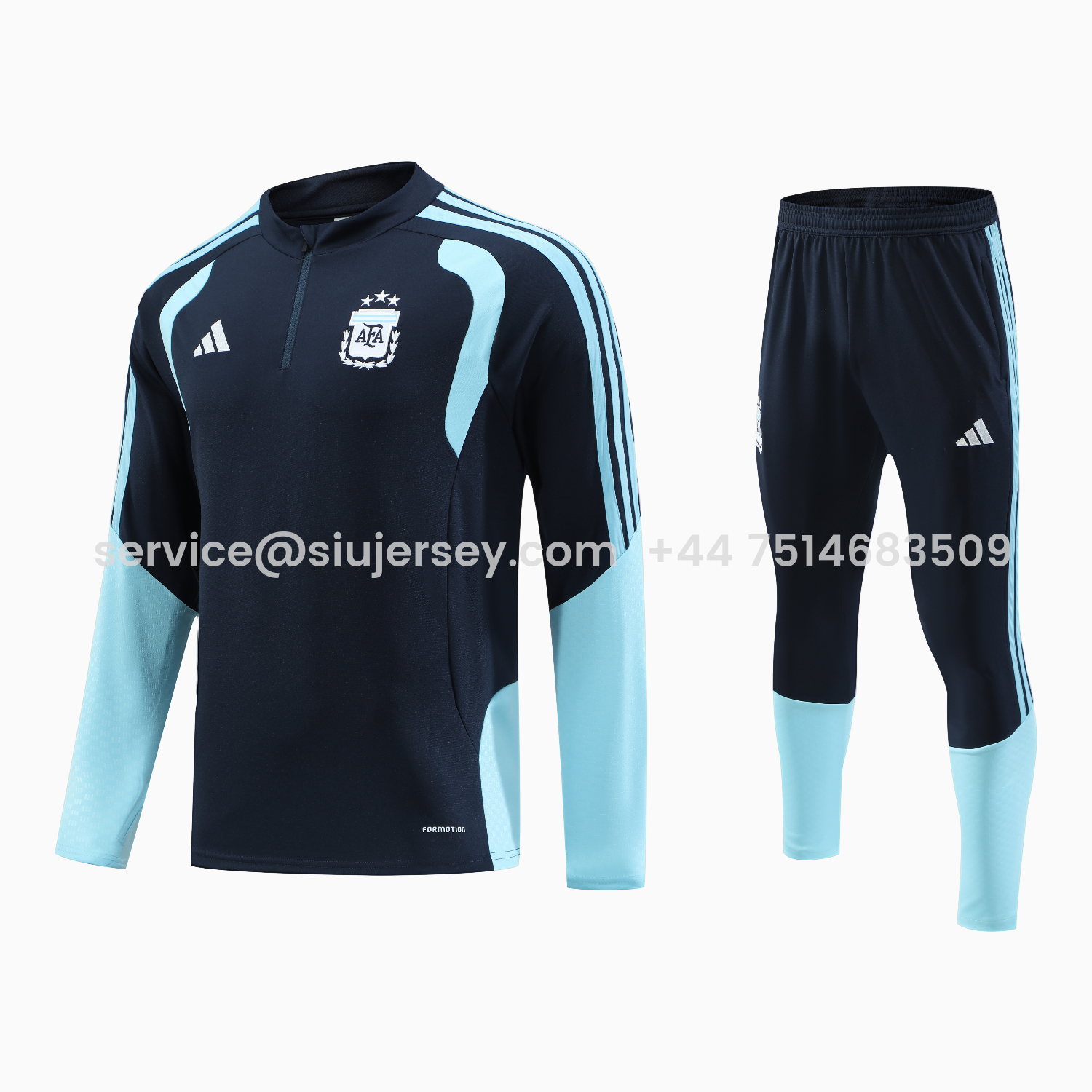 SIUjerseys-Argentina 2026 Long Sleeve Training Set - Blue Black Top & Pants