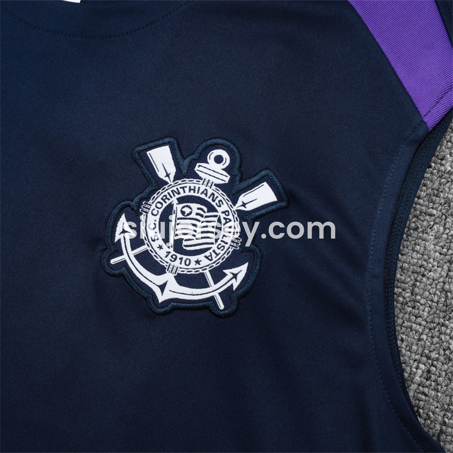 SIUjerseys-Corinthians 25-26 Vest Training Set - Deep Blue Black Vest and Shorts