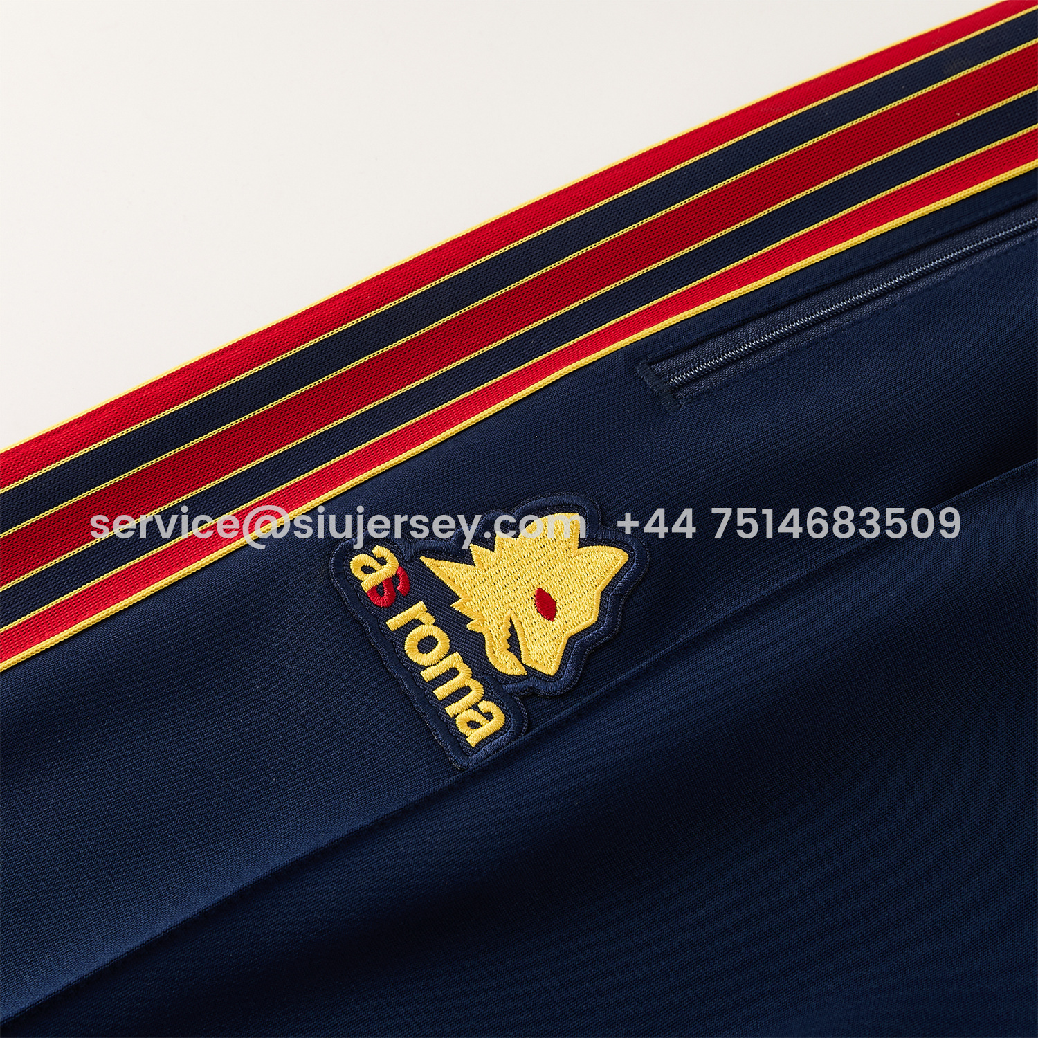 SIUjerseys-AS Roma 25-26 Originals LFSTLR Jacket Training Tracksuit - White Top and Blue Pant