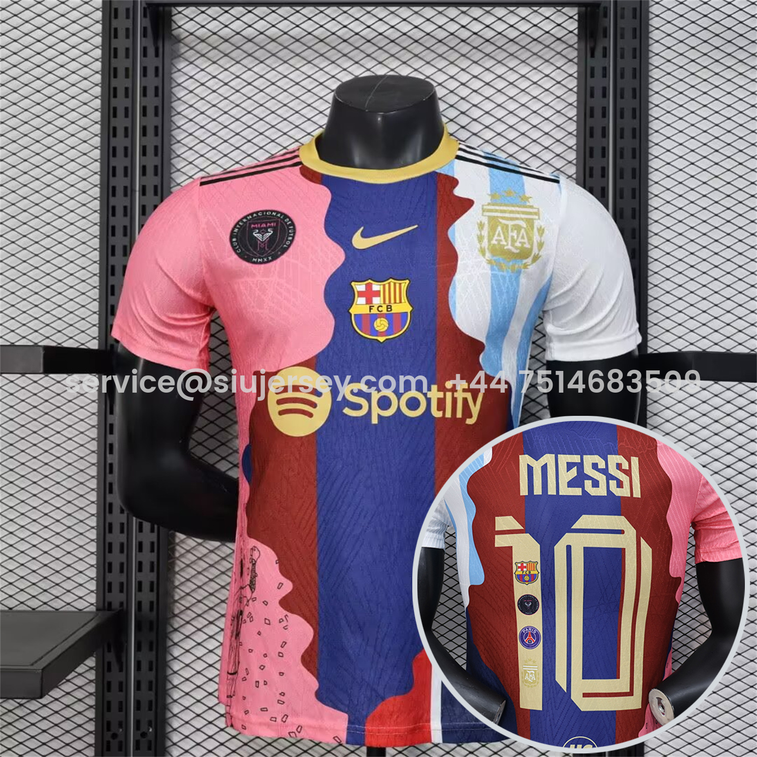 SIUjerseys-Messi Career Commemorative Jersey - Player Version - INT M.A.M Argentina Barcelona Paris Saint-Germain PSG