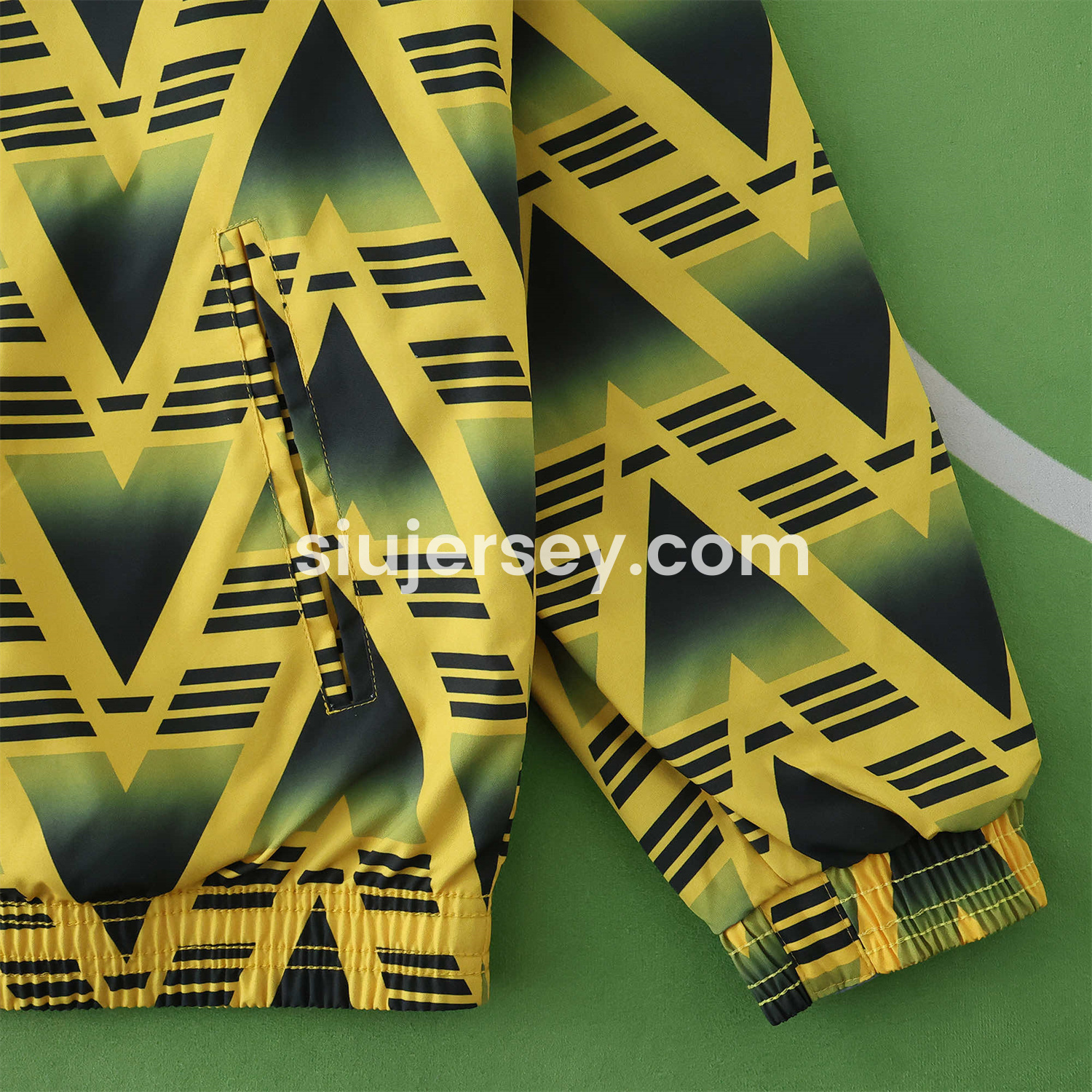 SIUjerseys-Retro Arsenal 1991-93 Away Double Sided Reversible Windbreaker - Yellow & Grey