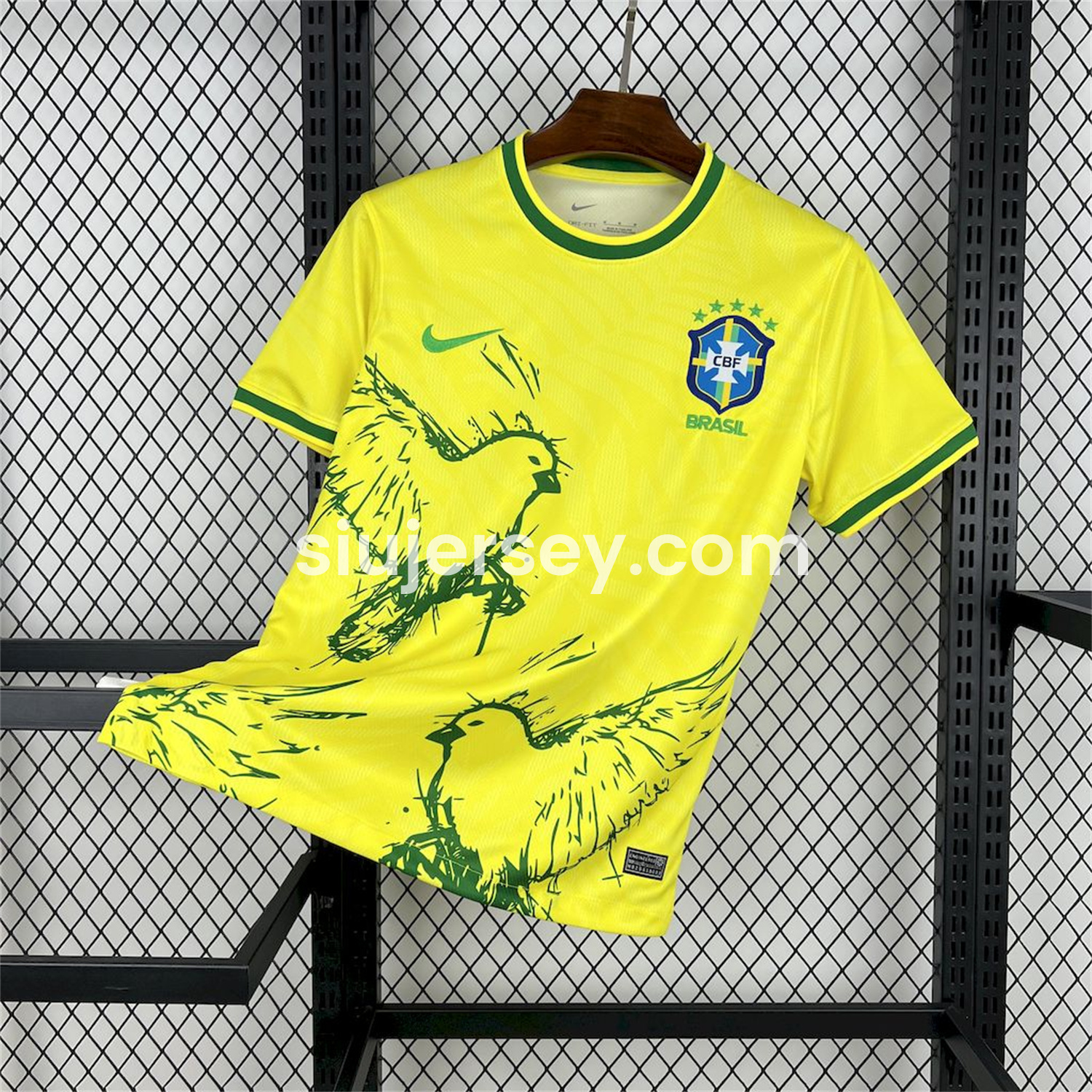 SIUjerseys-Brazil 25-26 Green Dove Yellow Jersey - Fans Version