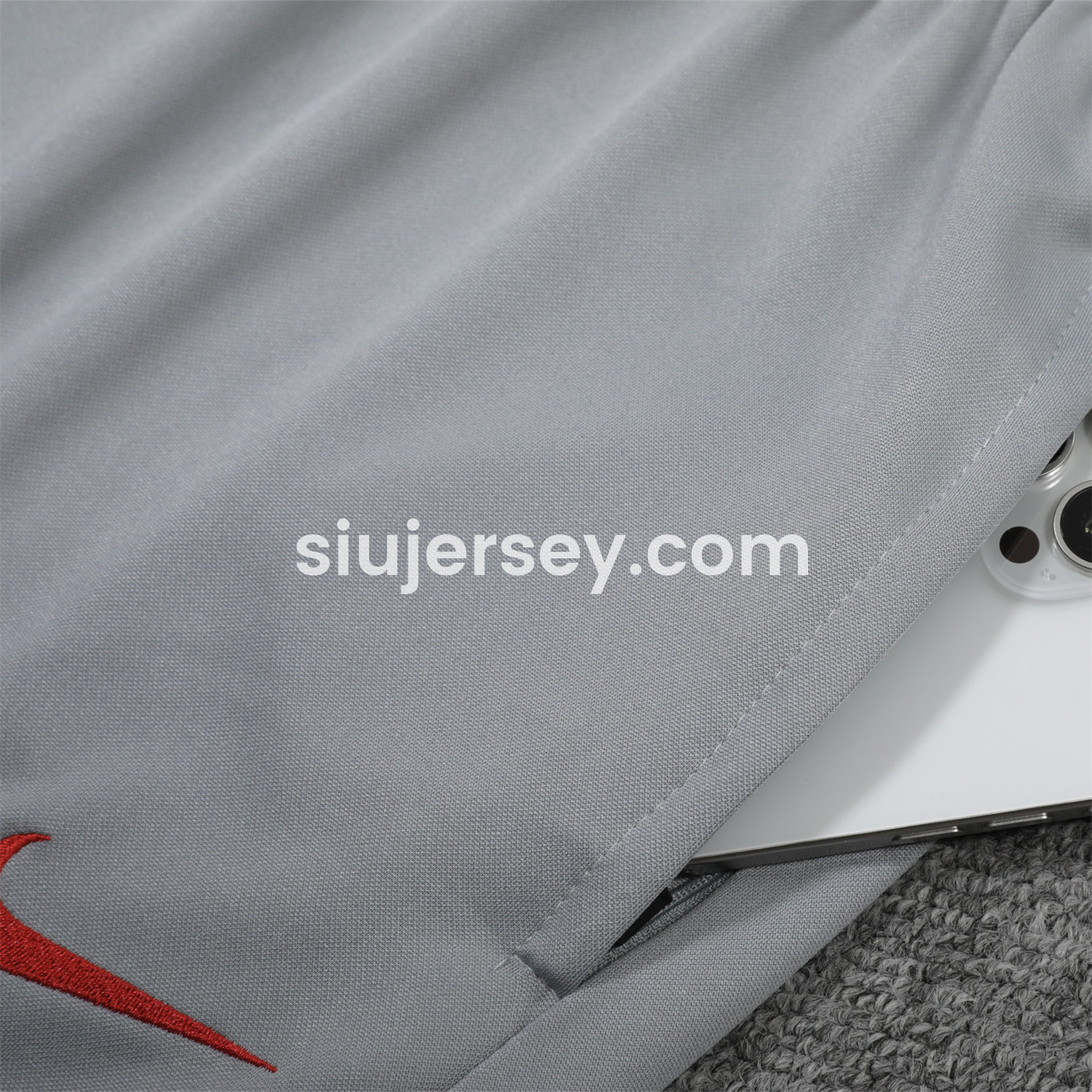 SIUjerseys-Atletico Madrid 25-26 POLO Short-Sleeve Training Set - Blue Top and Grey Pants