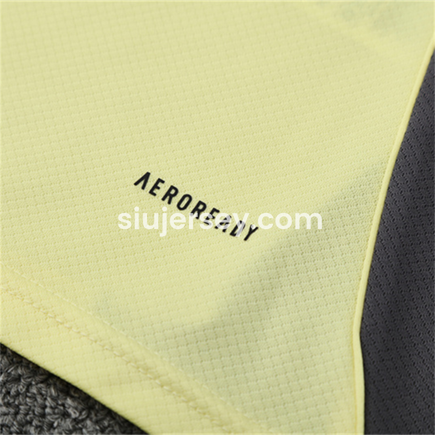 SIUjerseys-Real Madrid 25-26 Short-Sleeve Training Set - Yellow Top and Grey Shorts