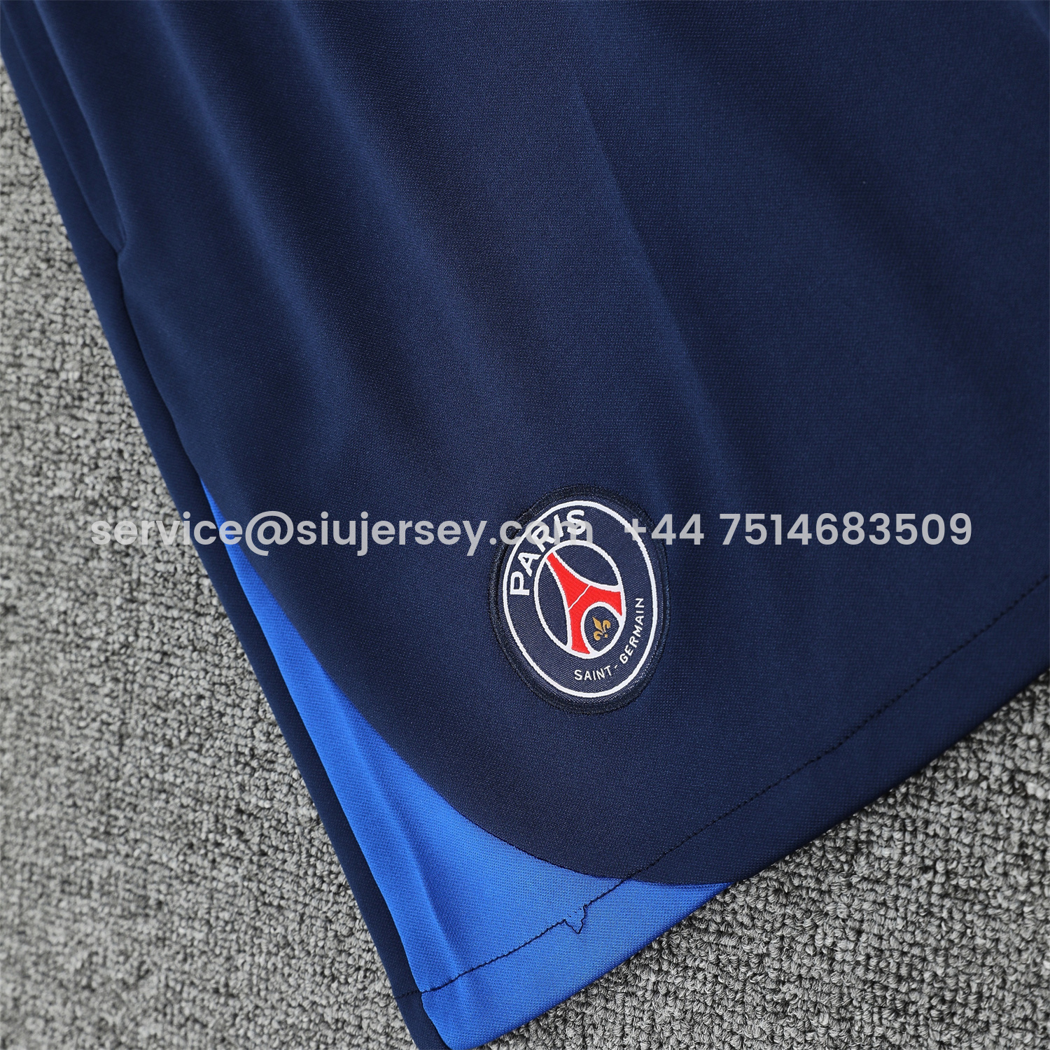 SIUjerseys-Paris Saint-Germain PSG 25-26 Short-Sleeve Training Set - Blue Top & Deep Blue Shorts