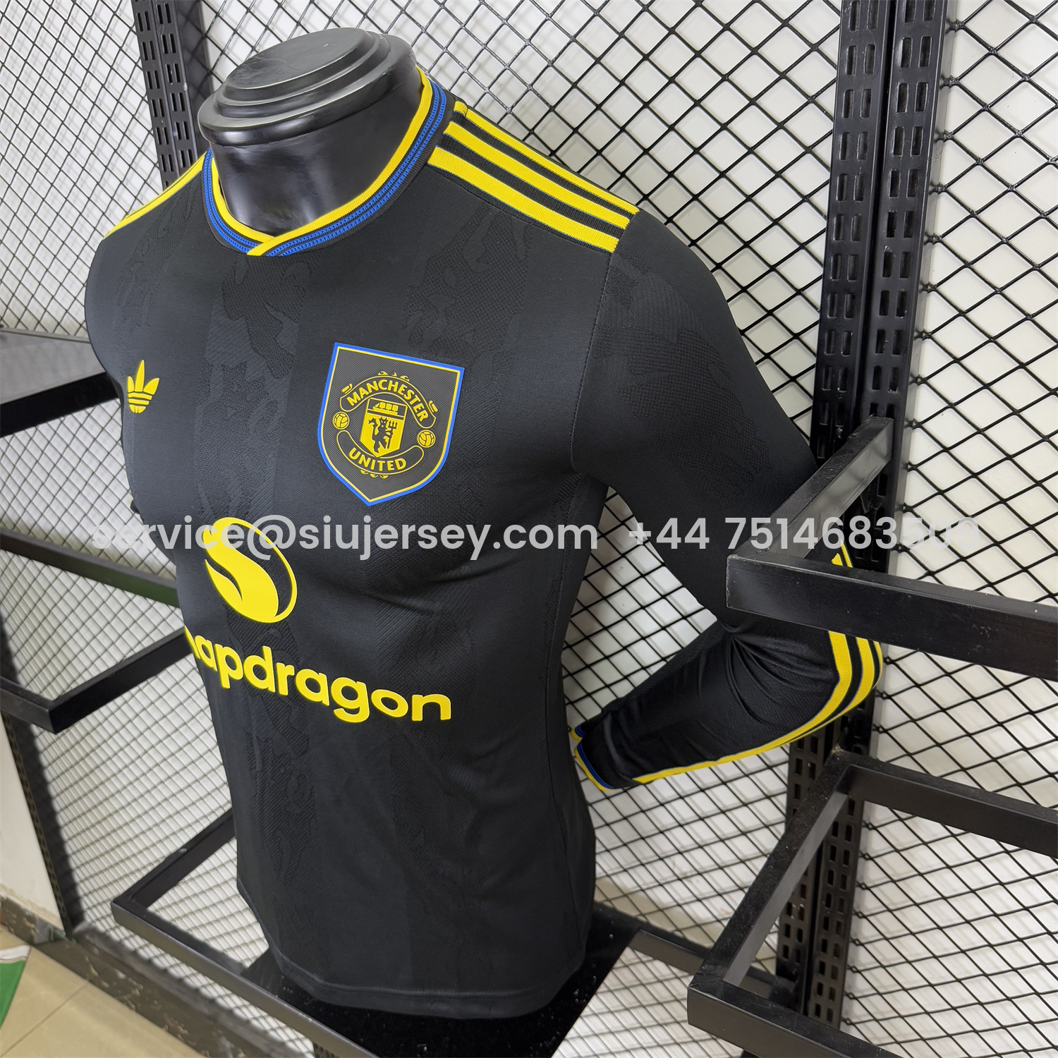 SIUjerseys-Manchester United 25-26 Third Black Long Sleeves Jersey - Player Version