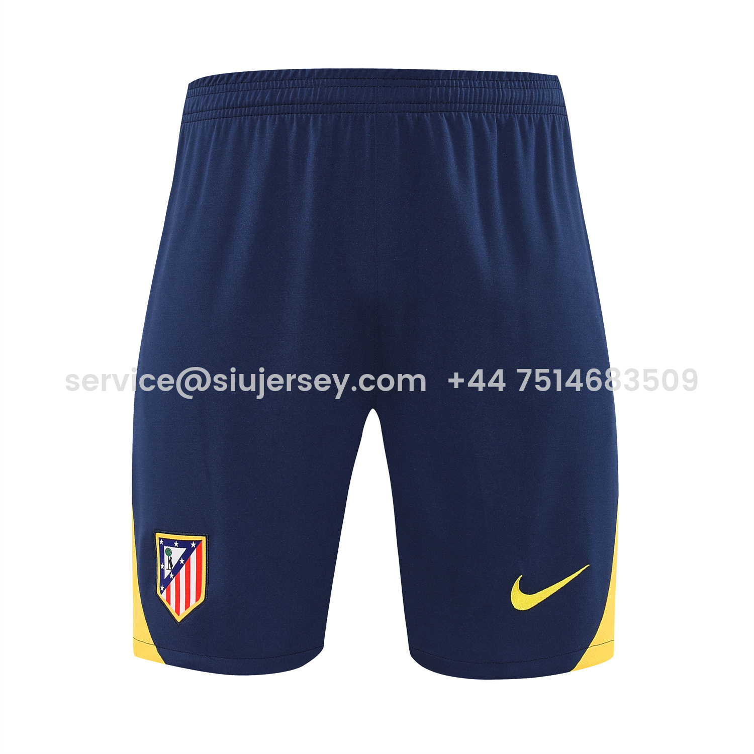 SIUjerseys-Atletico Madrid Short-Sleeve Training Set - Blue Yellow Top & Blue Shorts