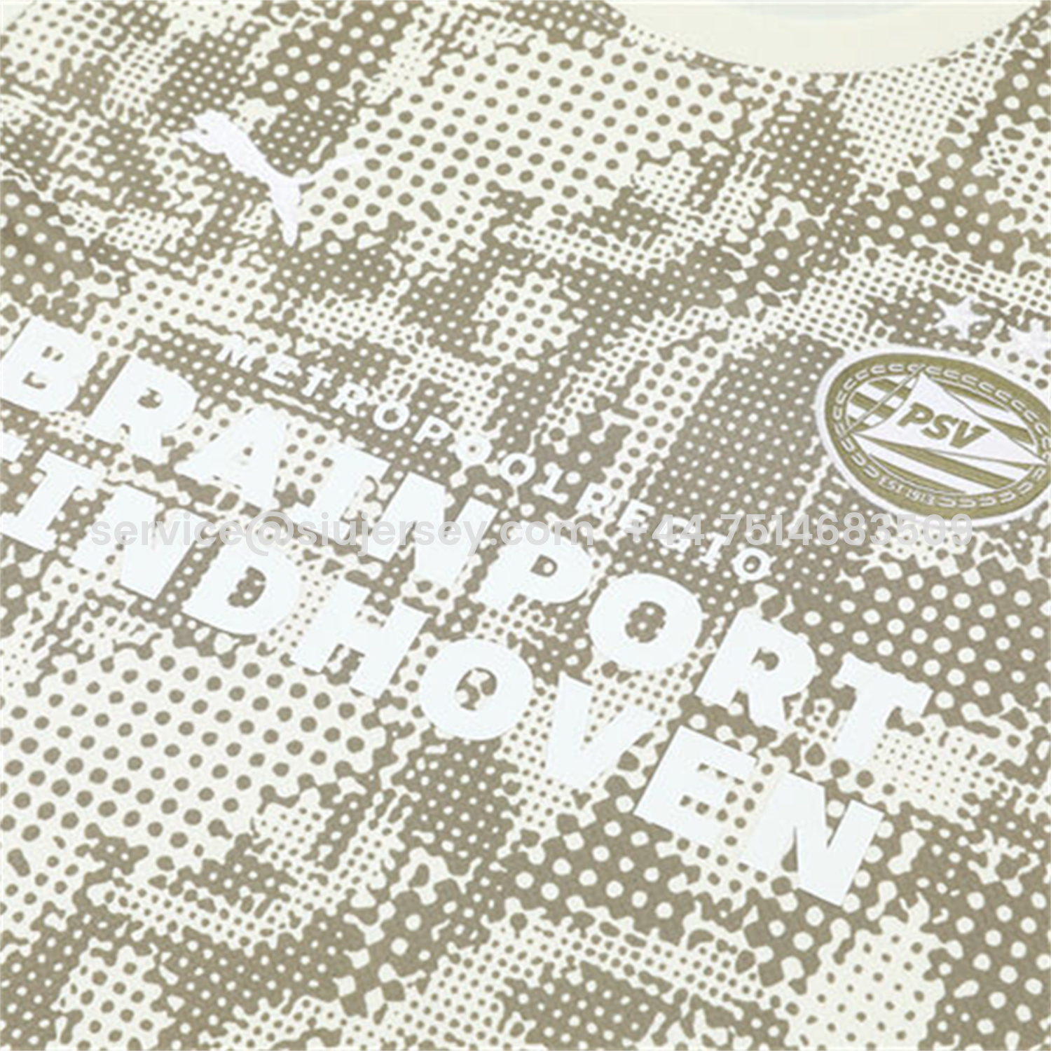 SIUjerseys-PSV Eindhoven 25-26 Kids Short-Sleeve Training Set - Khaki Top & Black Shorts