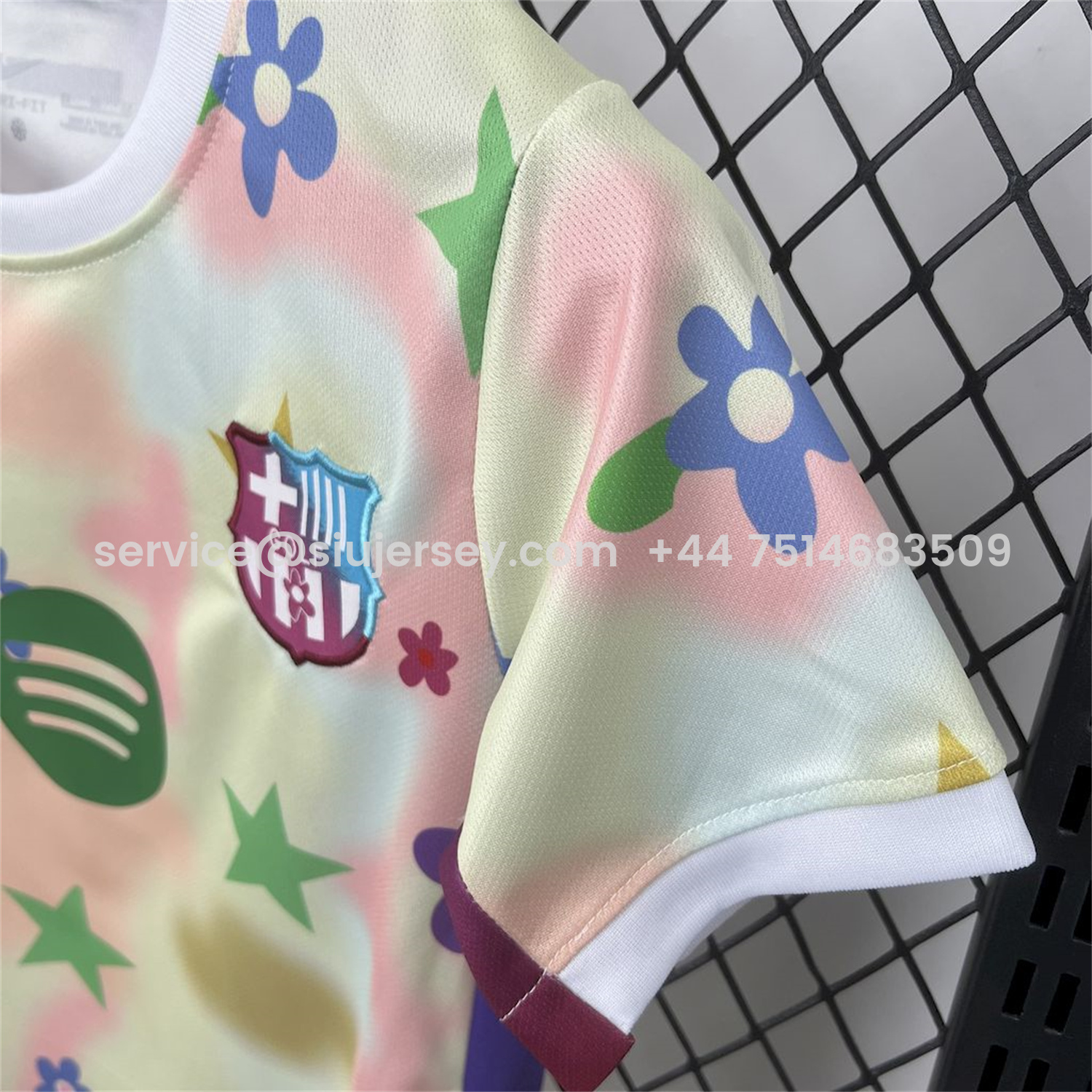 SIUjerseys-Barcelona 25-26 Stars And Flowers Pink Special Kids Kit
