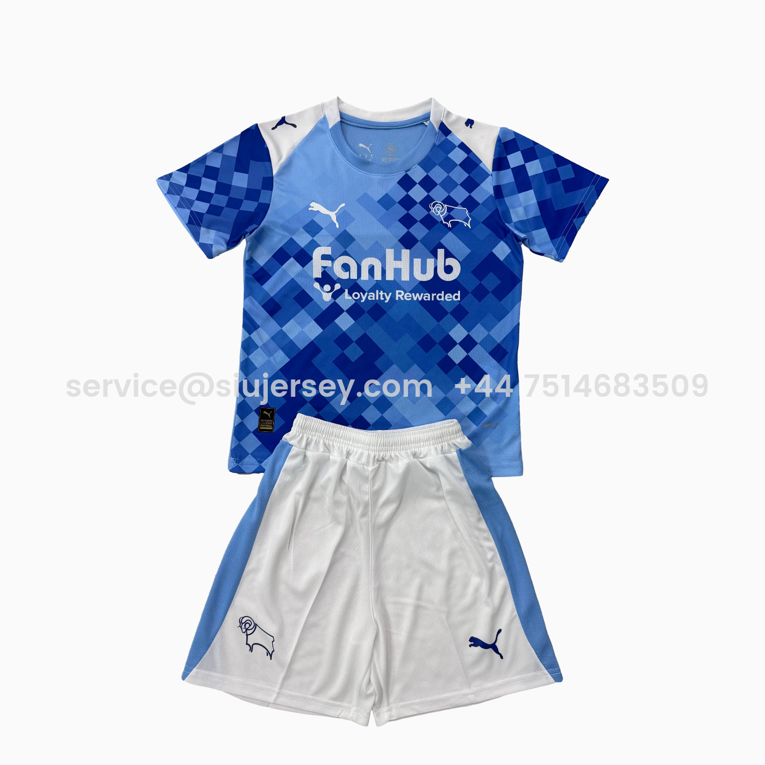 SIUjerseys-Derby County 25-26 Third Blue Men's Adult Jersey Set - Fans Version