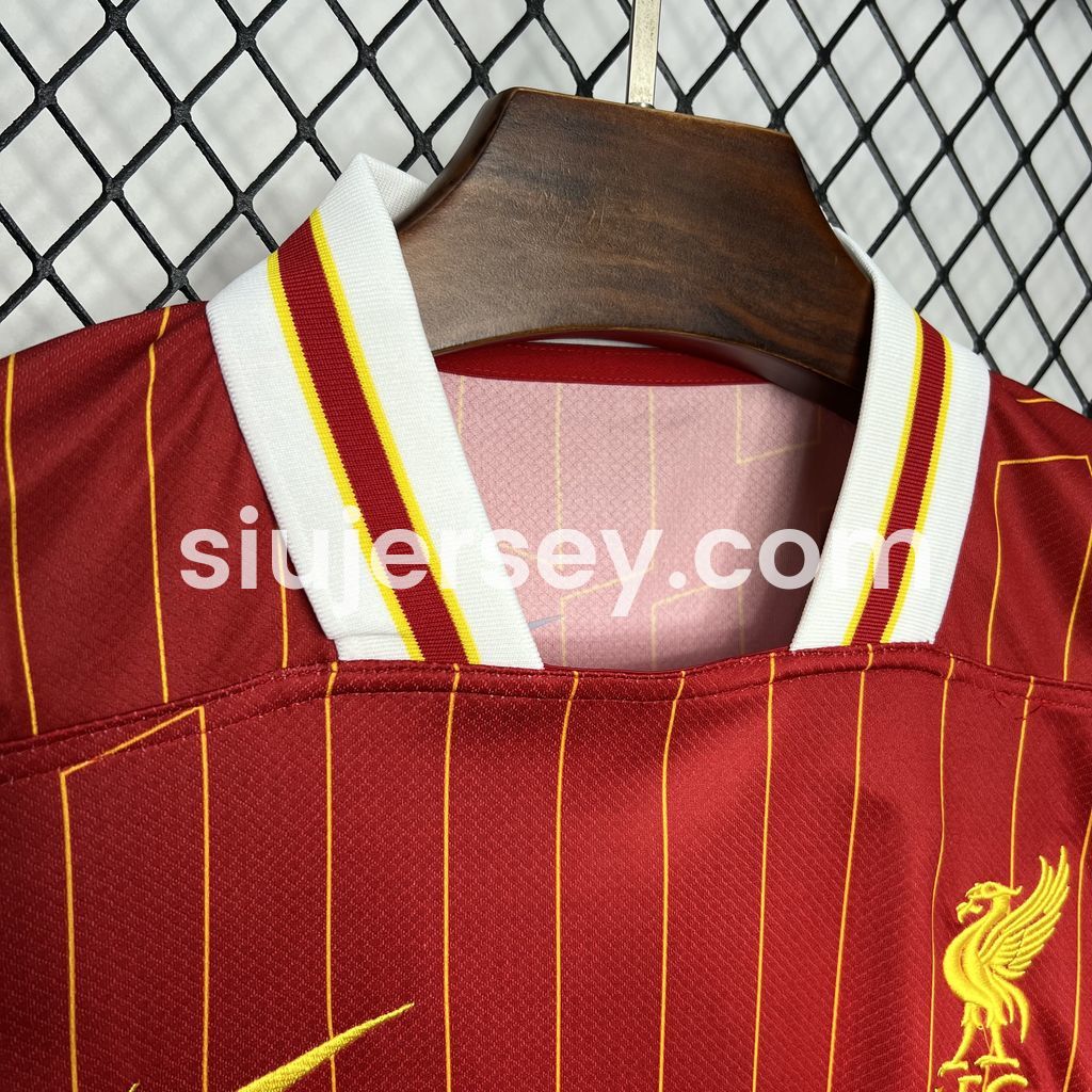 SIUjerseys-Liver.pool 24-25 Home Jersey with Golden Champions Patch - Fans Version