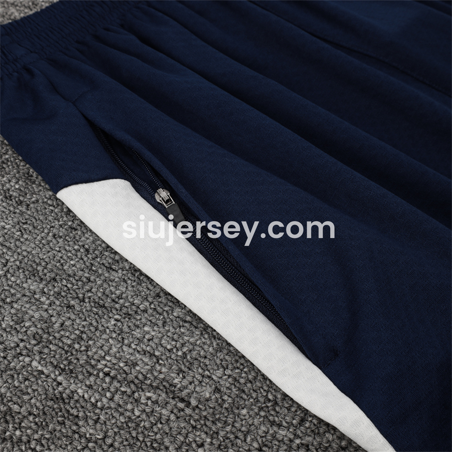 SIUjerseys-Portugal 25-26 Short-Sleeve Training Set - Off White Top and Deep Blue Shorts