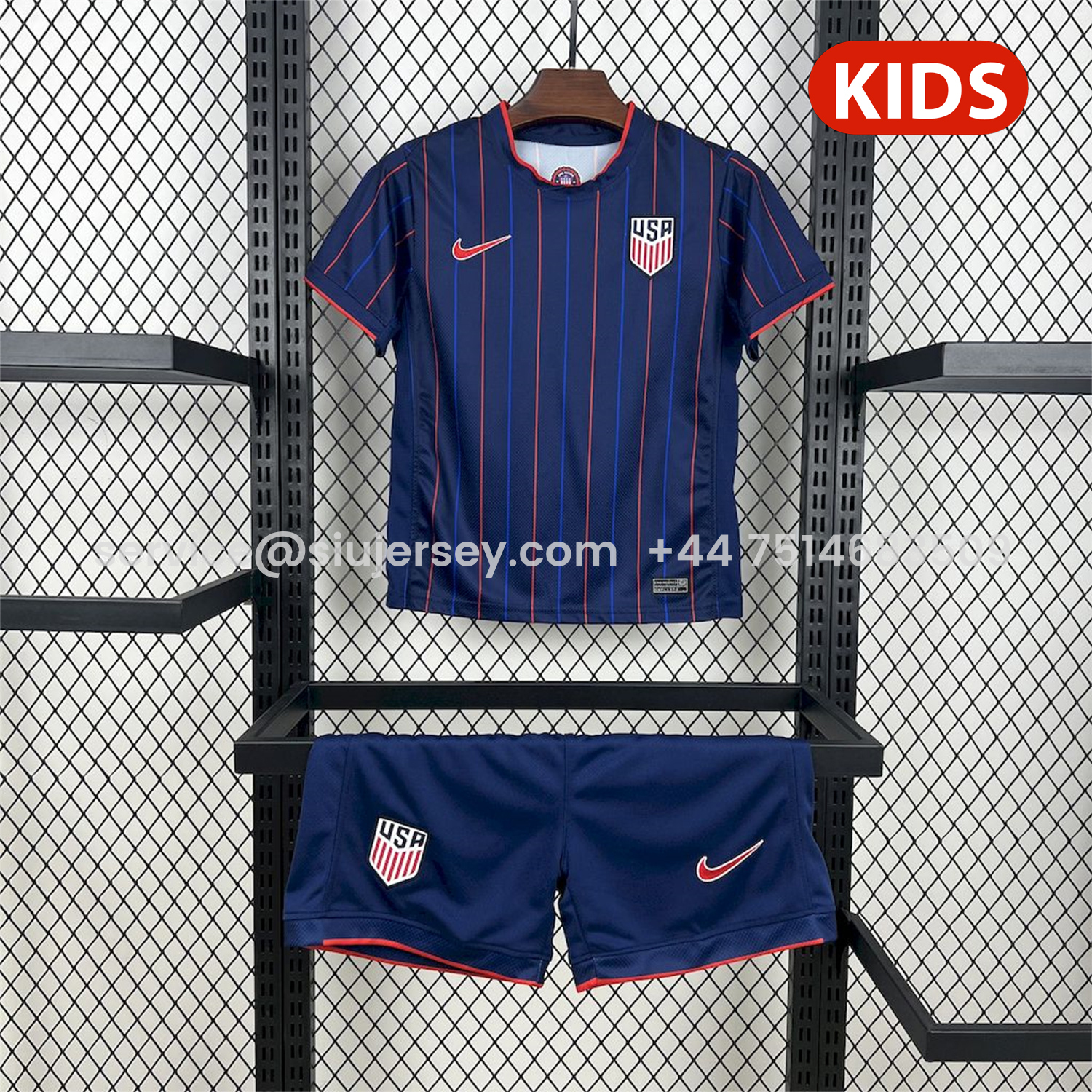 SIUjerseys-United States USA 25-26 Away Deep Blue Kids Kit