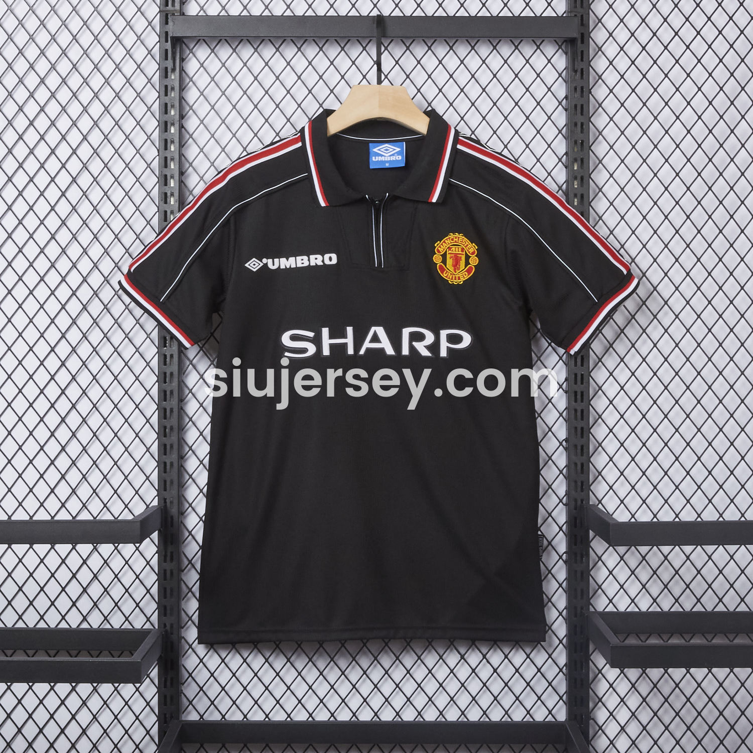 SIUjerseys-Retro Manchester United 1998-99 Black Jersey
