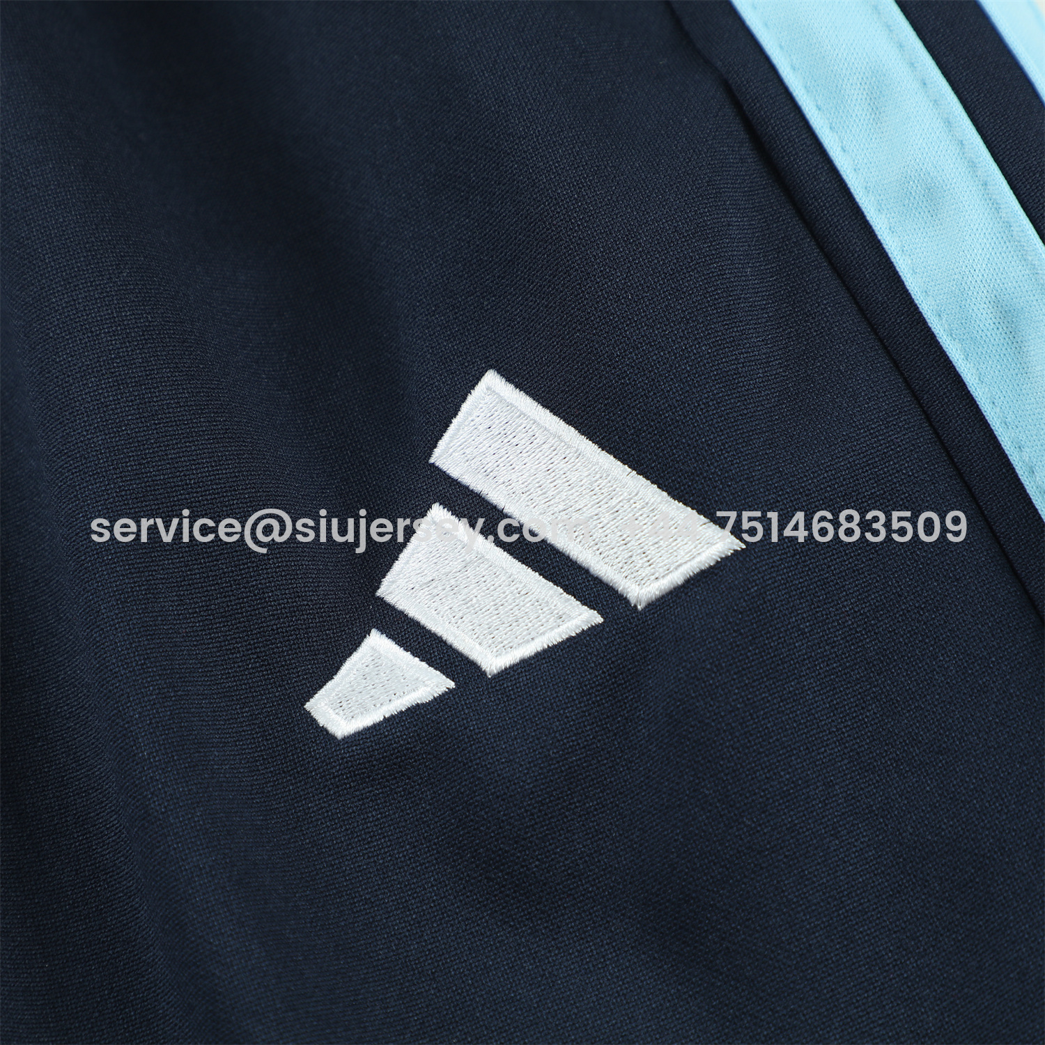 SIUjerseys-Argentina 2026 Kids Long Sleeve Training Set - Blue Black Top & Pants