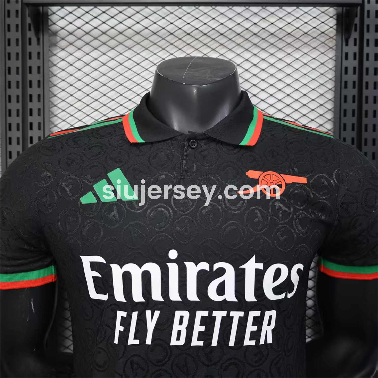 SIUjerseys-Arsenal 25-26 Black POLO Letter Pattern Special Jersey - Player Version