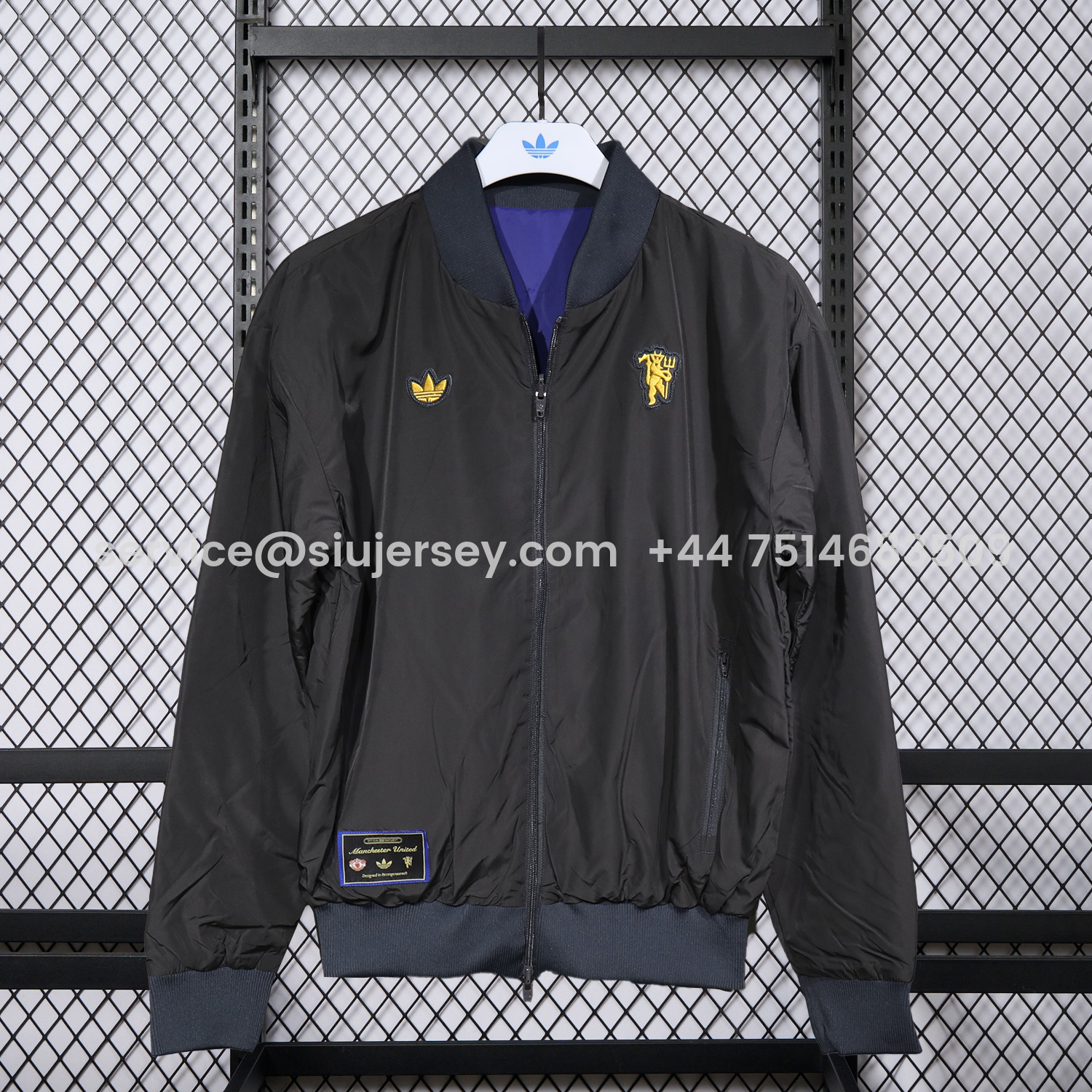 SIUjerseys-Manchester United 25-26 Double Sided Reversible Windbreaker - Black & Purple