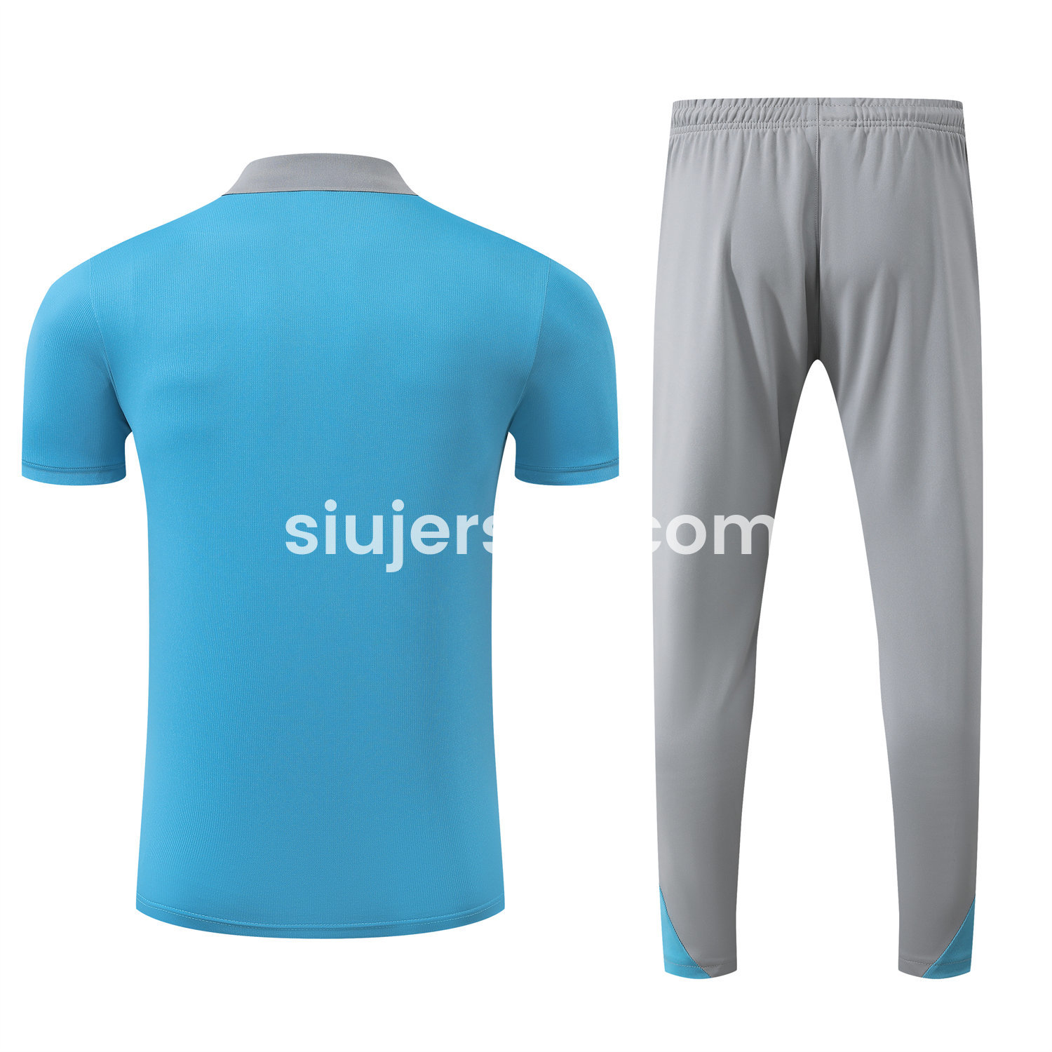 SIUjerseys-Atletico Madrid 25-26 POLO Short-Sleeve Training Set - Blue Top and Grey Pants
