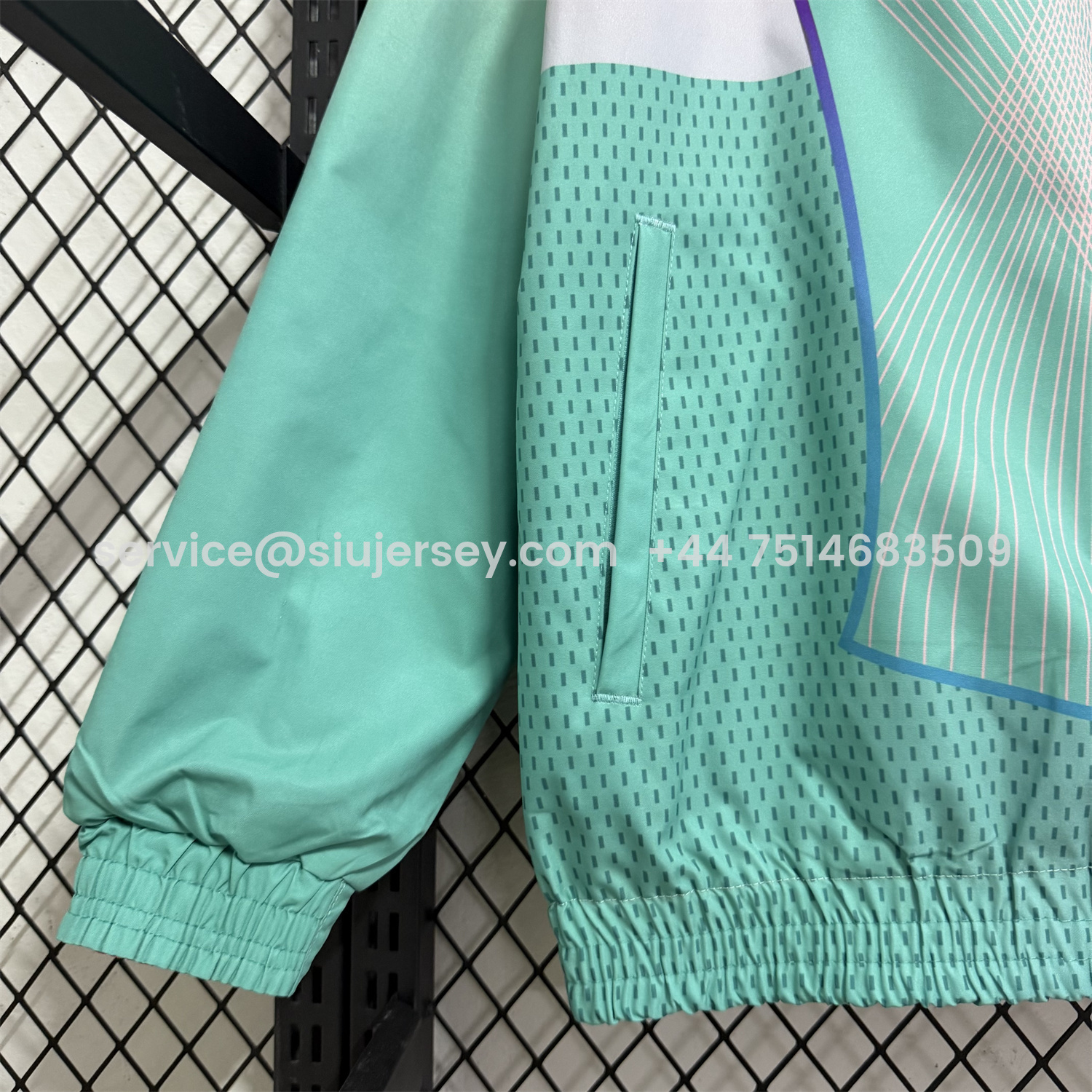 SIUjerseys-Barcelona 25-26 Double Sided Reversible Windbreaker - Green & Pink