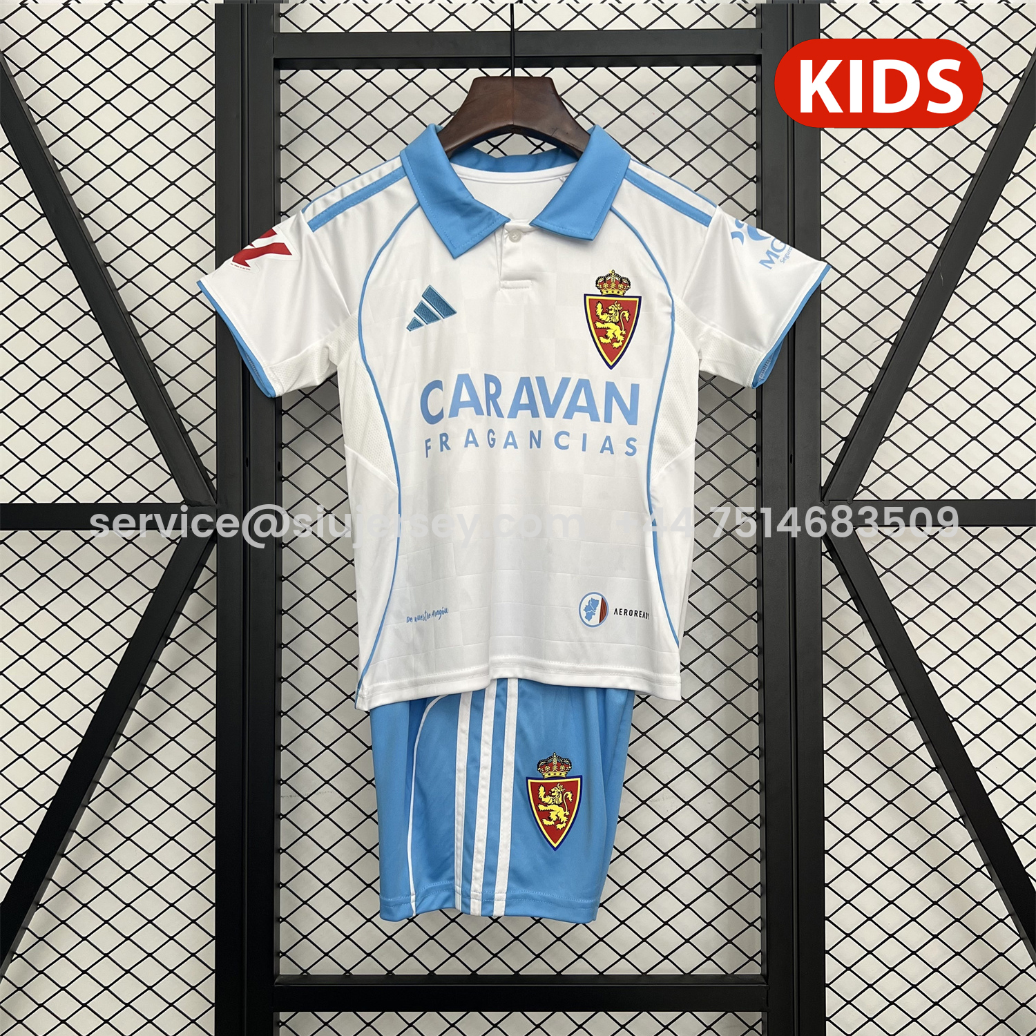 SIUjerseys-Real Zaragoza 25-26 Home Kids Kit