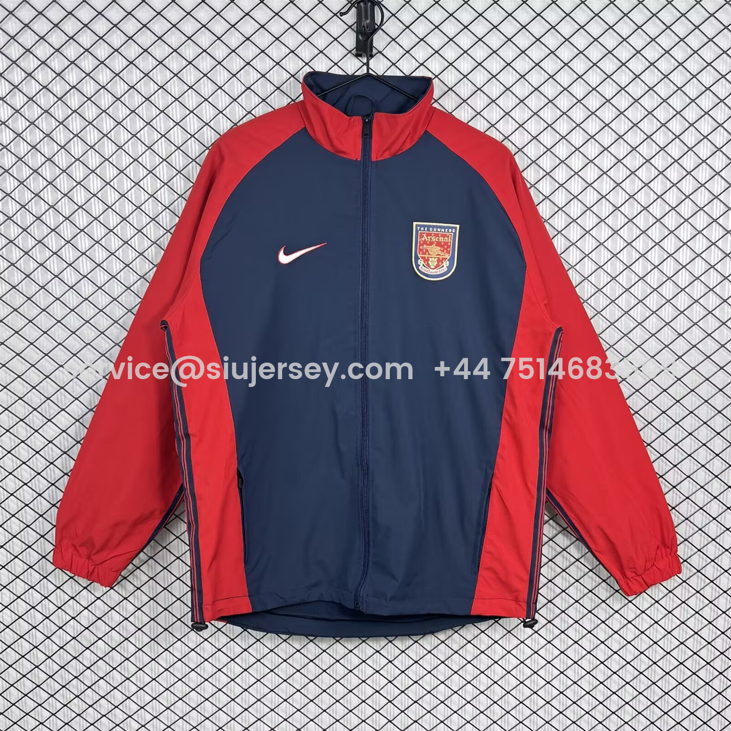 SIUjerseys-Retro Arsenal 1998-99 Home Windbreaker Jacket - Red And Dark Grey