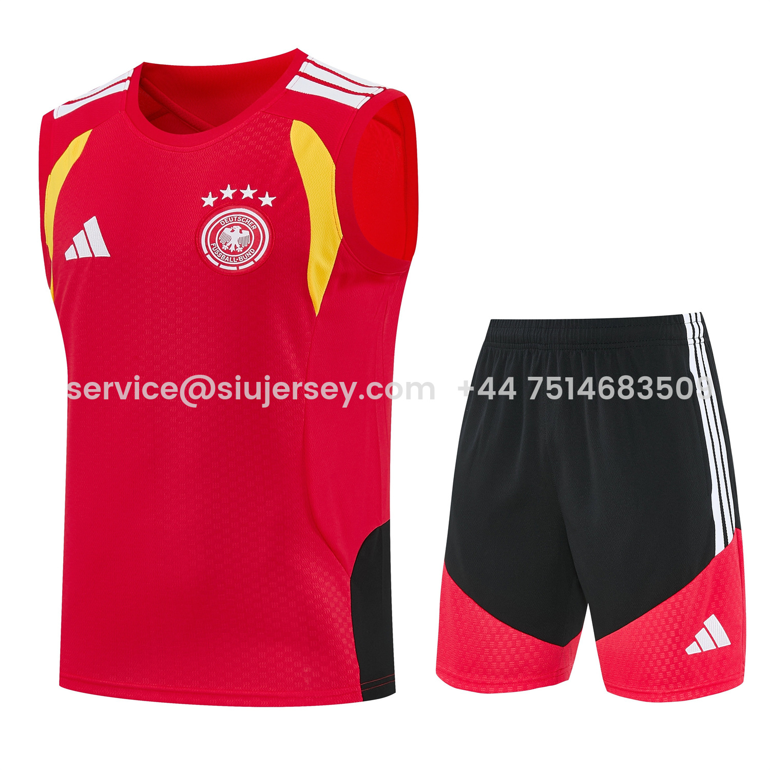 SIUjerseys-Germany 2026 Vest Training Set - Red Vest and Black Shorts
