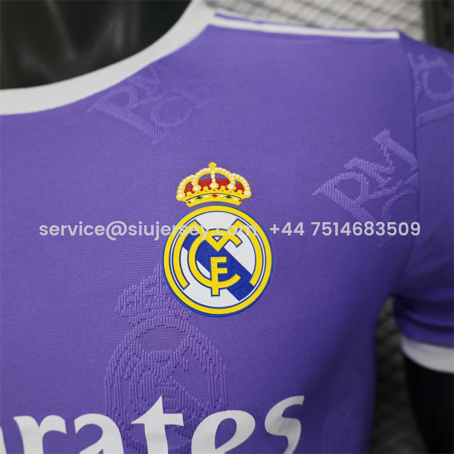 SIUjerseys-Real Madrid 25-26 Purple Team Logo Jacquard Special Jersey - Player Version