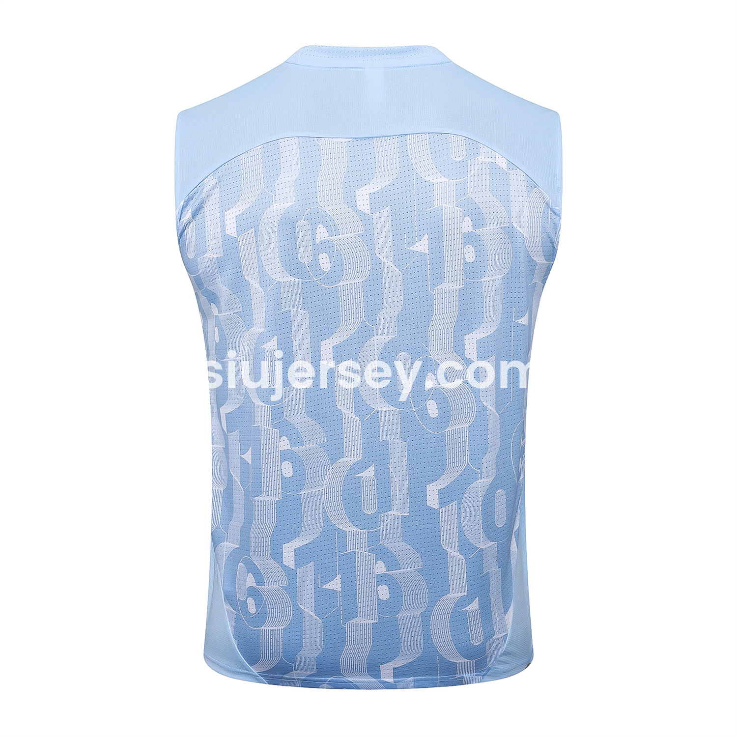 SIUjerseys-Manchester City 25-26 Vest Training Set - Sky Blue Vest and Deep Blue Shorts