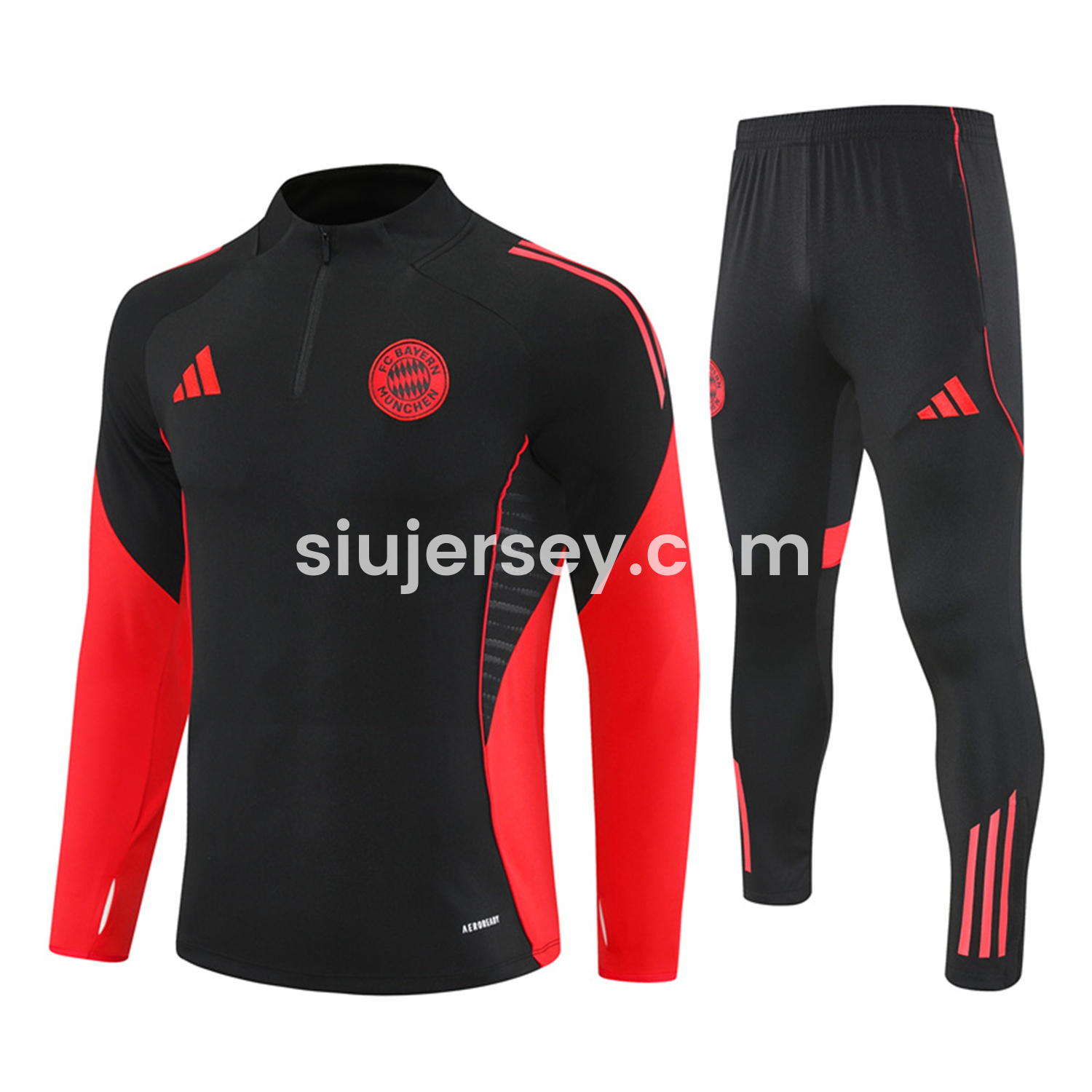 SIUjerseys-Bayern Munich 25-26 Long Sleeves Training Set - Black Top & Black Pants