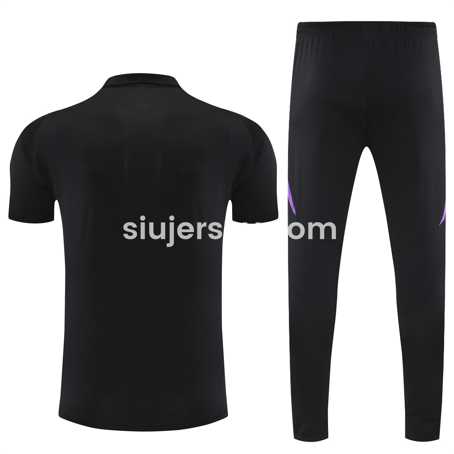 SIUjerseys-Germany 25-26 POLO Short-Sleeve Training Set - Black Top and Pants