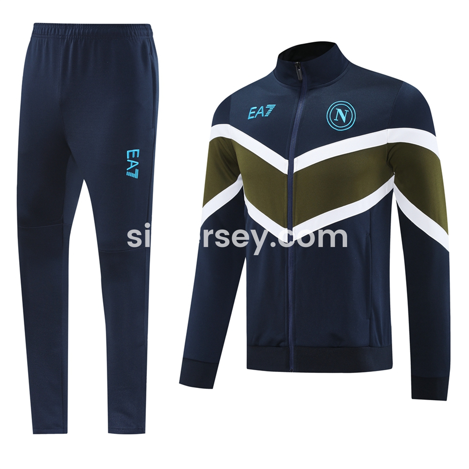 SIUjerseys-Napoli 24-25 Throwback Jacket Training Tracksuit - Deep Blue Jackets & Pants